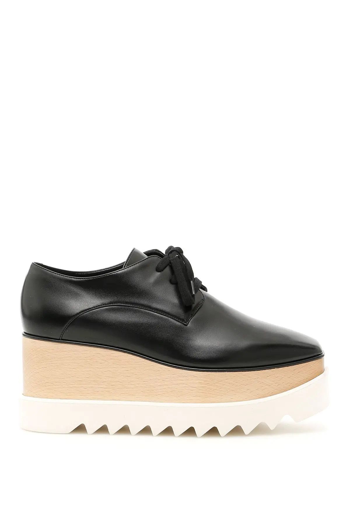 image of Stella Mccartney O1S22I1N1223 Elyse Lace-Up Shoes In Black Beige, Women's (Size 7)