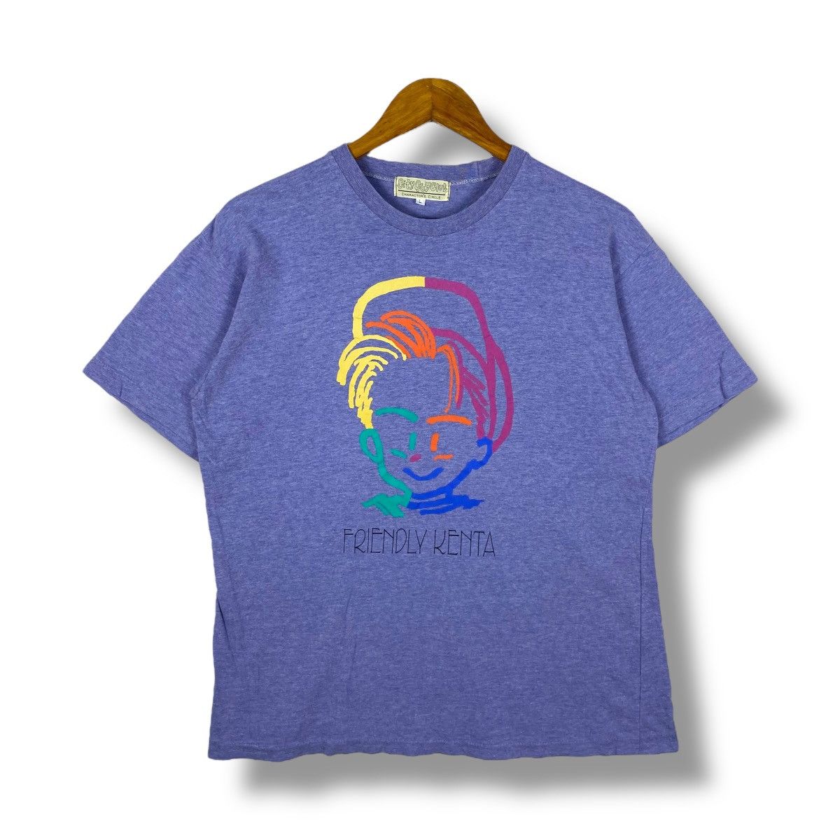Japanese Brand Vintage 80's FRIENDLY KENTA City Guy Club Graphic Tee Shirt Size US L / EU 52-54 / 3 - 1 Thumbnail