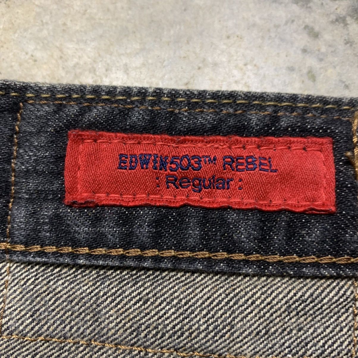 Edwin × Japanese Brand × Vintage Vintage Edwin 503 Rebel Regular faded denim Size US 36 / EU 52 - 7 Thumbnail