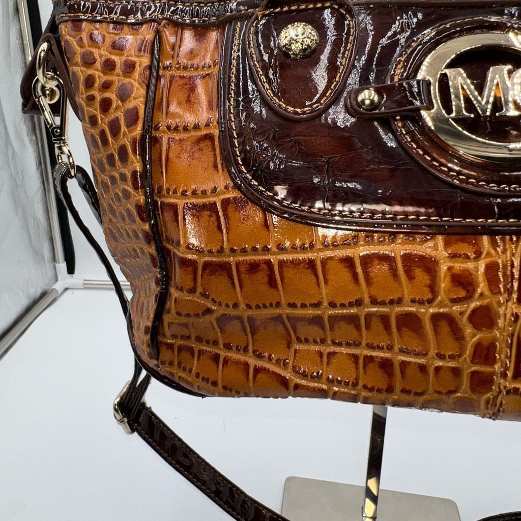 Other Madi Claire Vintage Faux Reptile Embossed Two Way Bag with Marigold interior Size ONE SIZE - 5 Thumbnail