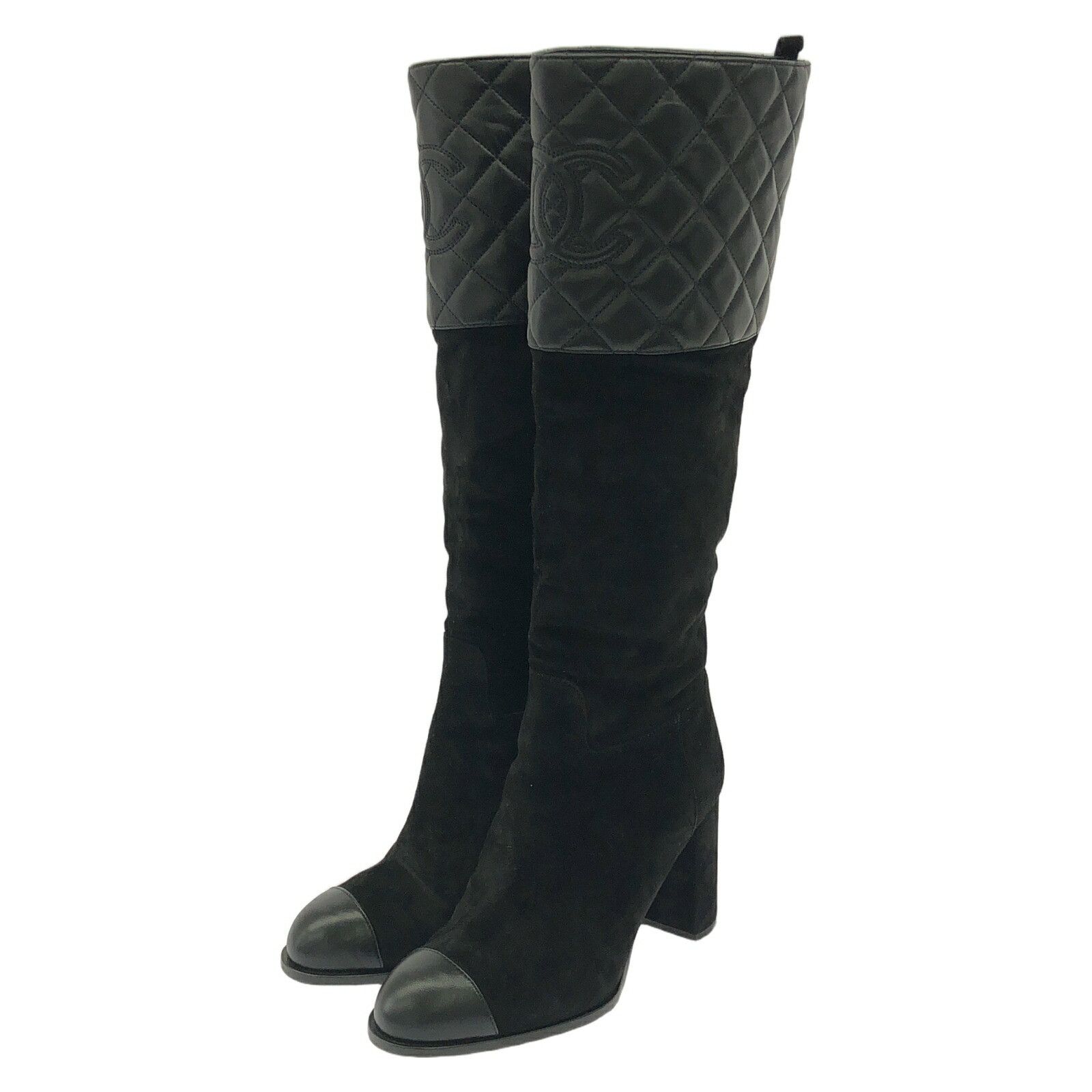 Chanel Chanel Boots Suede Boots Suede Shoes in Black, Women's