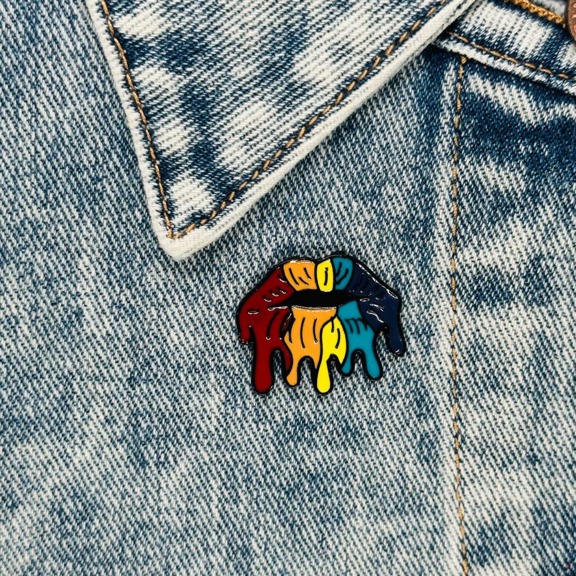 Other Cartoon Rainbow Lip Melting Enamel Pin Colorful Badge Brooch Size ONE SIZE - 1 Thumbnail