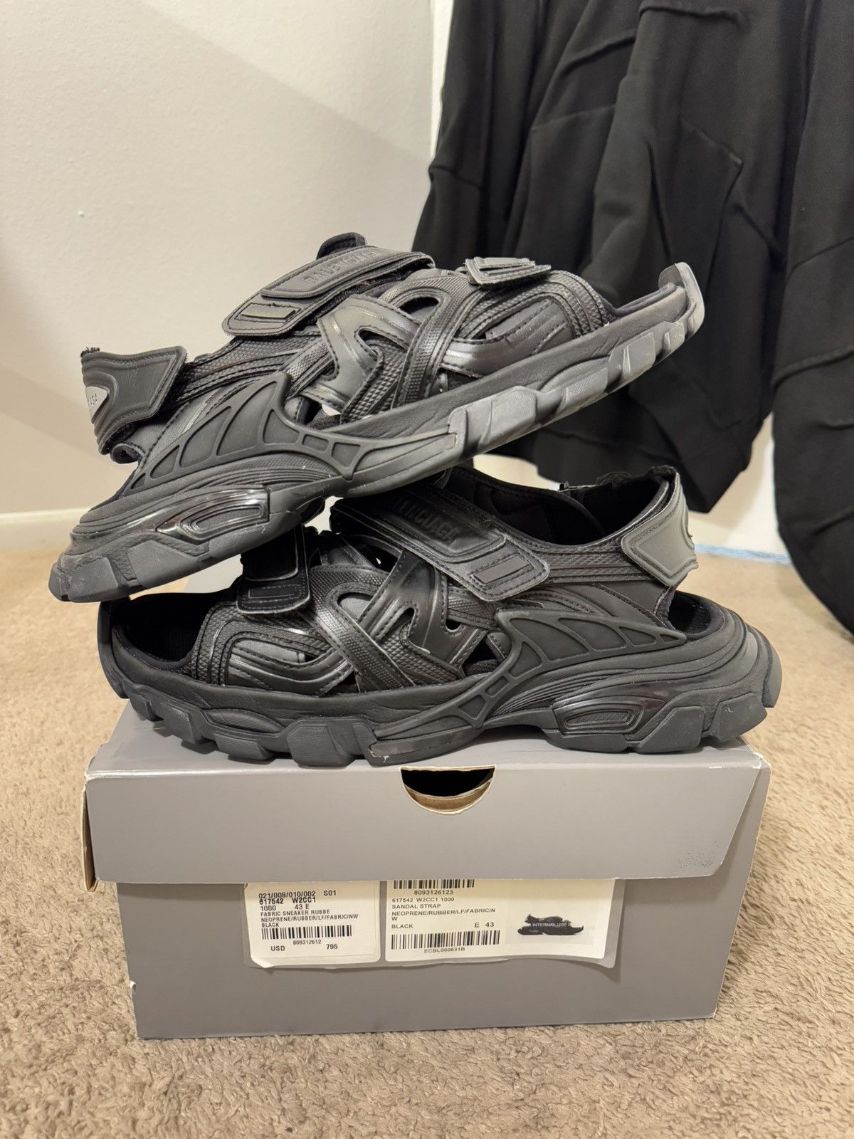 Balenciaga Designer Streetwear Balenciaga Track Sandal Black Grailed
