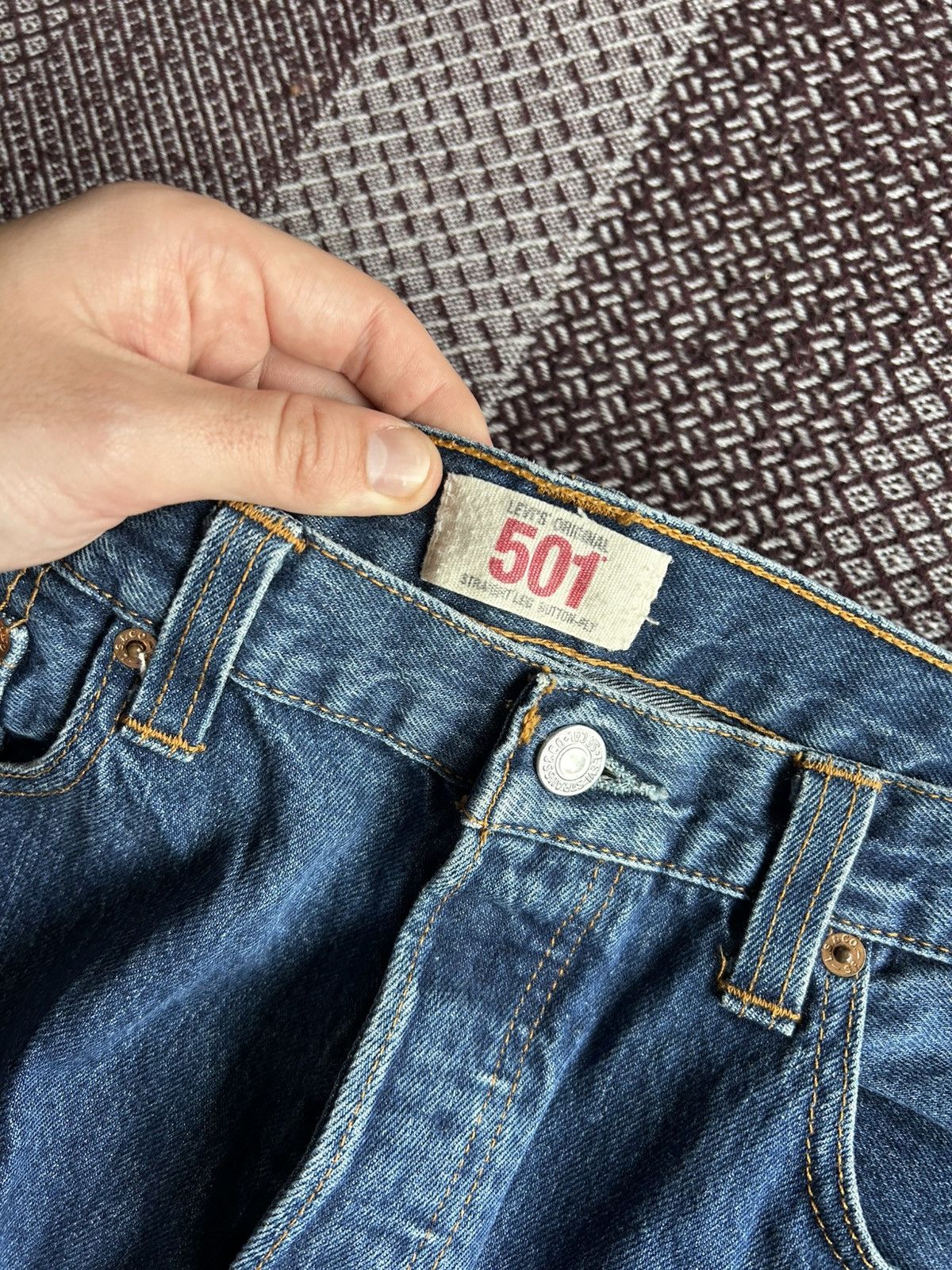 Levi's × Vintage Vintage Levis 501 Distressed Jeans Baggy Fit Size 34 X 32 Size US 34 / EU 50 - 9 Thumbnail