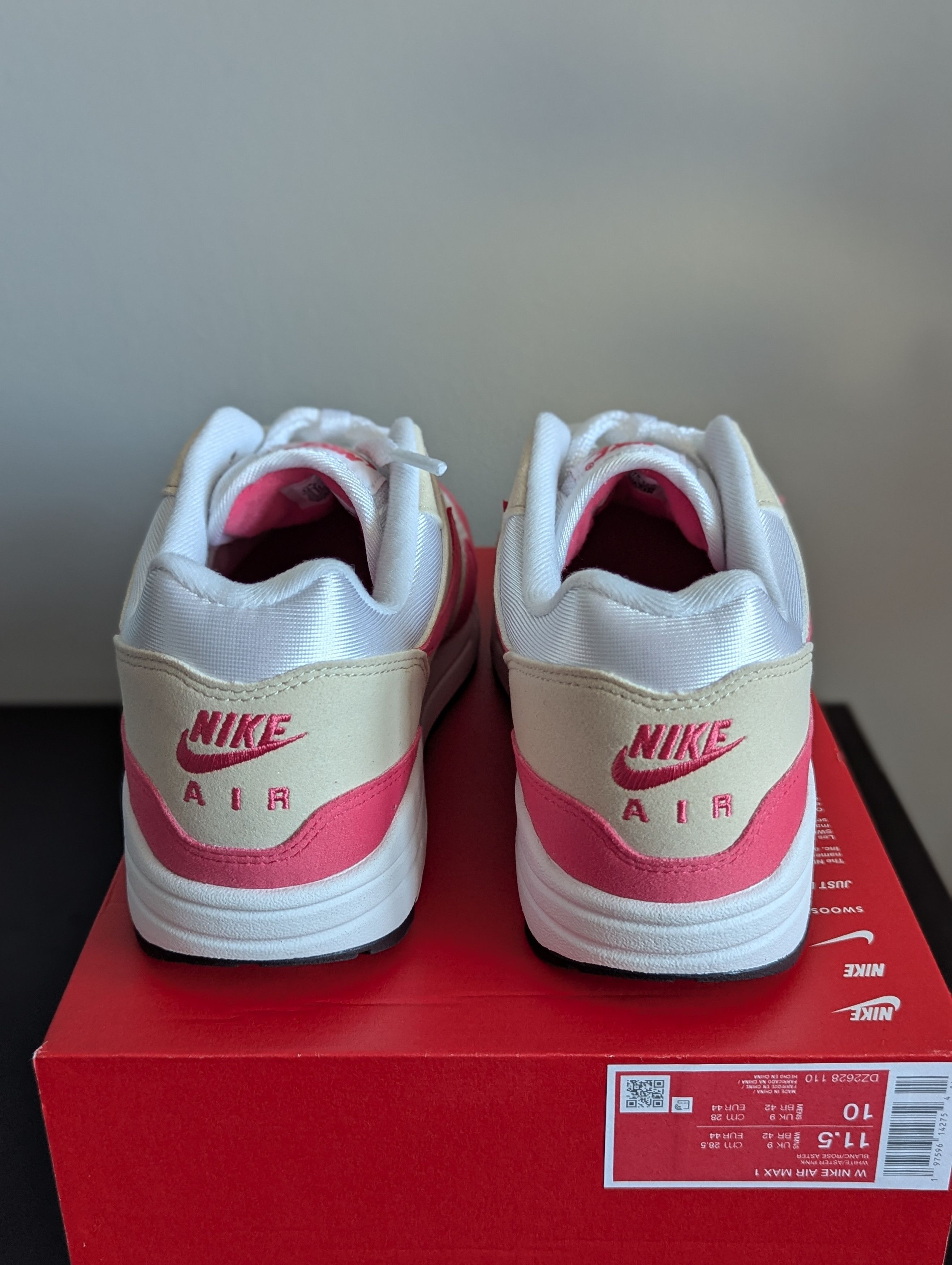 Nike Nike Air Max 1 Aster Pink atmos OG white patta Size US 10 / EU 43 - 3 Thumbnail