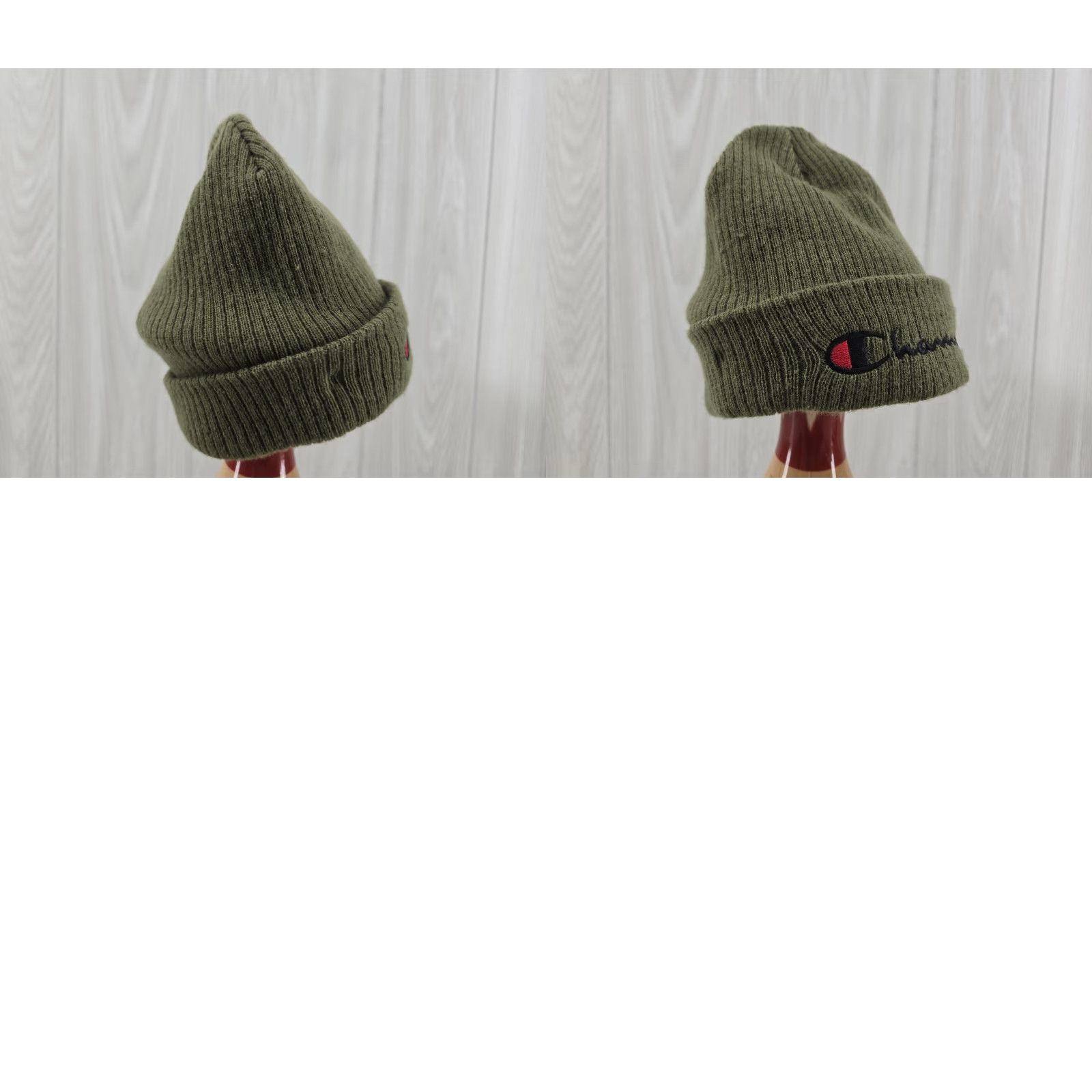 Champion Champion Beanie Cap Spelled Out Army Green Cuff One Size Fits Most Beanie Unisex Adults Winter Lightweight Stretch Knit Acrylic Size ONE SIZE - 9 Thumbnail
