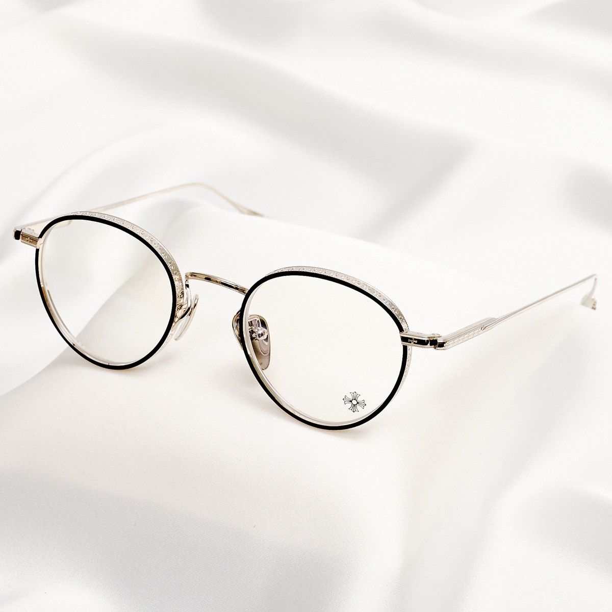 Chrome Hearts CHROME HEARTS THICK MATE BLACK / SHINY SILVER GLASSES Size ONE SIZE - 2 Thumbnail