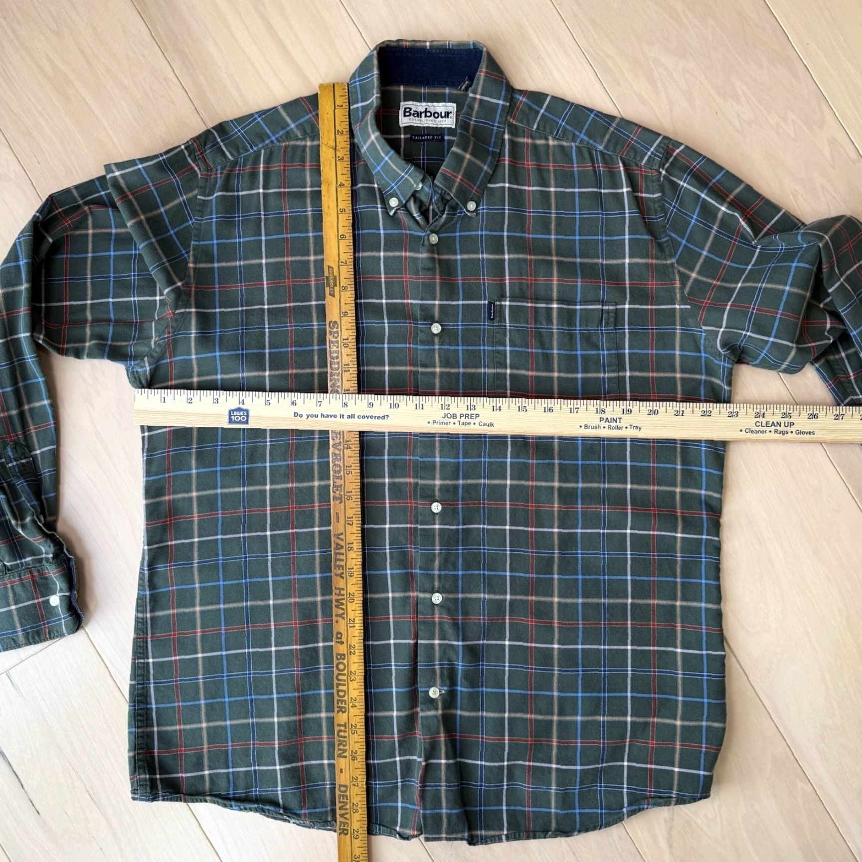Barbour Barbour Shirt Large Green Plaid Button-Up Mens Vintage? No - Barbour Shirt Large Green Plaid Button-Up Regular Fit Size US L / EU 52-54 / 3 - 2 Thumbnail