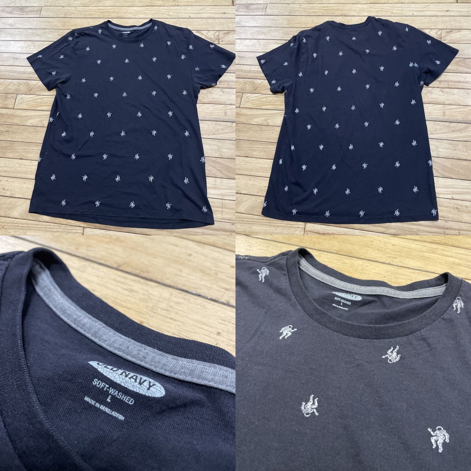 Old Navy Old Navy Soft Washed T Shirt Adult L Slim Astronaut Print Black Graph Tee Shirt Size US L / EU 52-54 / 3 - 9 Thumbnail