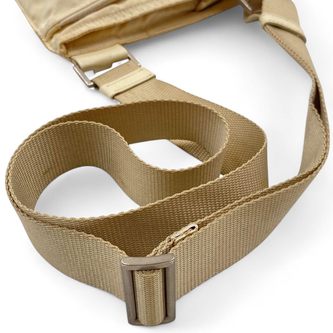 Prada Prada - Beige Handbag Shoulder Bag Nylon Triangle Logo Plate Size ONE SIZE - 8 Thumbnail