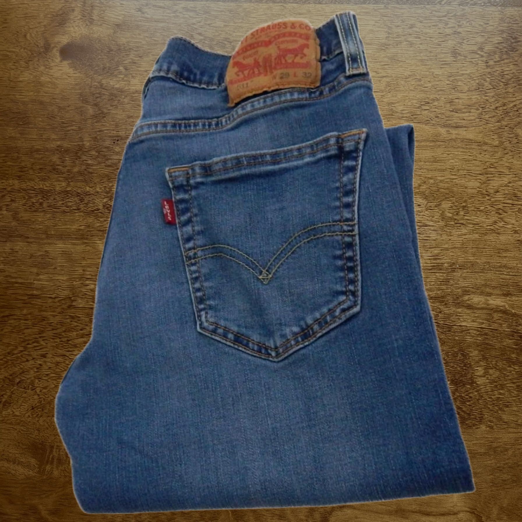Levi 511 Jeans Skinny Stretch Blue Waist 29 Leg 32 Regular W29 L32 Zip Fly Q9700 Mens, Men's