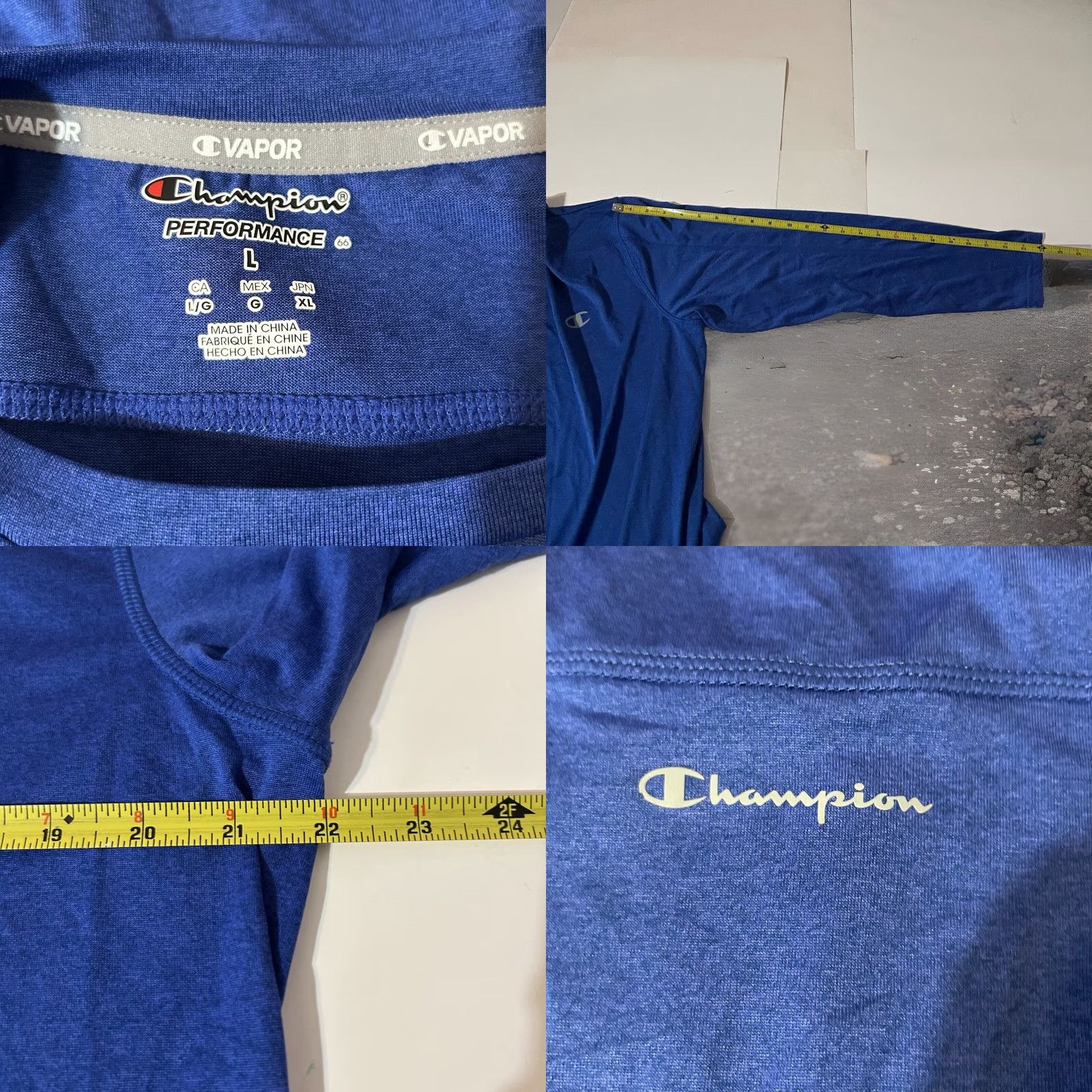 Champion VINTAGE Champion Performance Vapor Long Sleeve Blue Men L NWT New Dead Stock 2015 Size US L / EU 52-54 / 3 - 9 Thumbnail