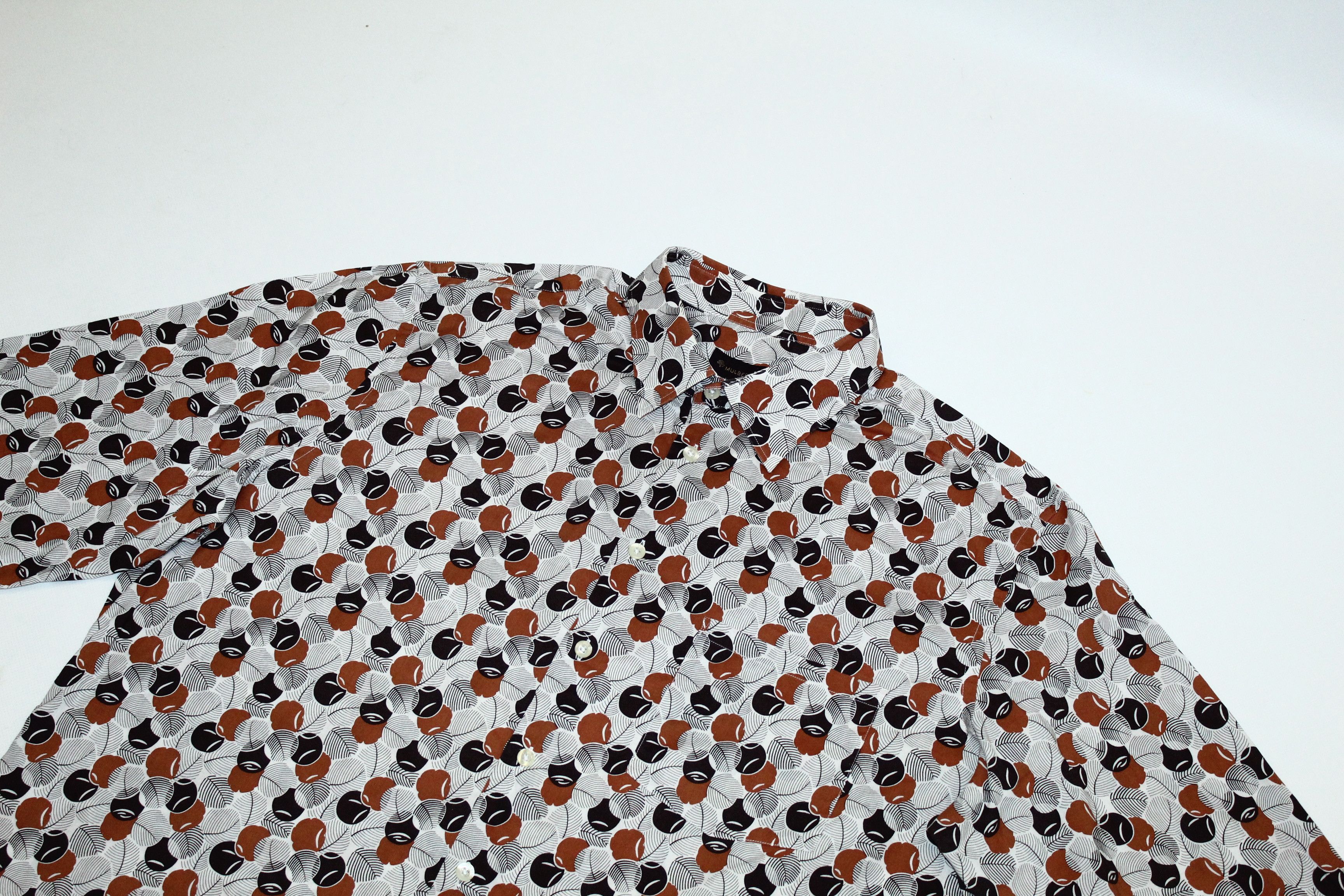 Mulberry Mulberry(x2 shirt) Poplin Cotton Abstract Print Casual Shirt Size US XL / EU 56 / 4 - 10 Thumbnail