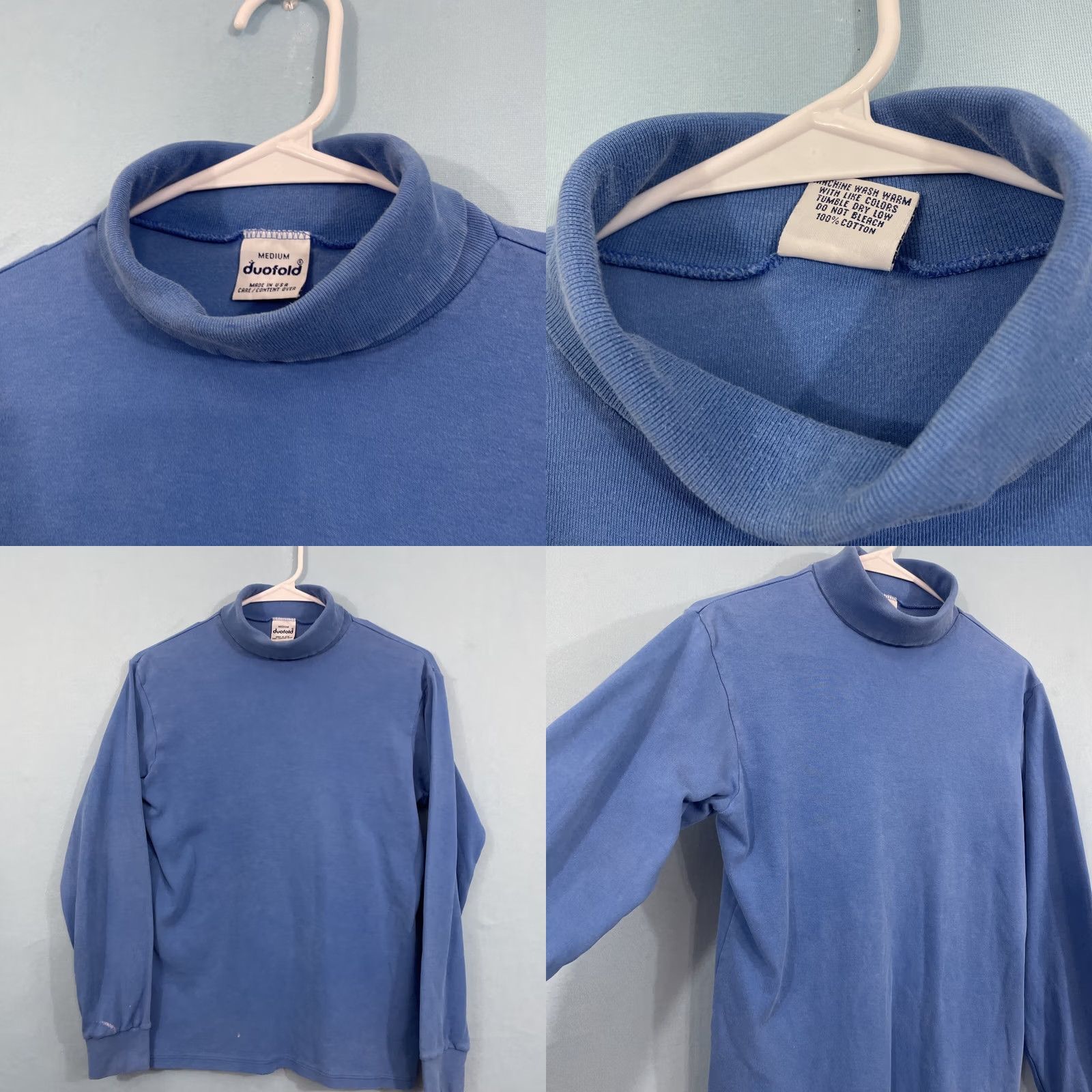Vintage VINTAGE Duofold Thermal Turtleneck Sweater Women M Long Sleeve Blue Soft 90s Casual Activewear Mens Womens Boys Girls Size M / US 6-8 / IT 42-44 - 10 Thumbnail