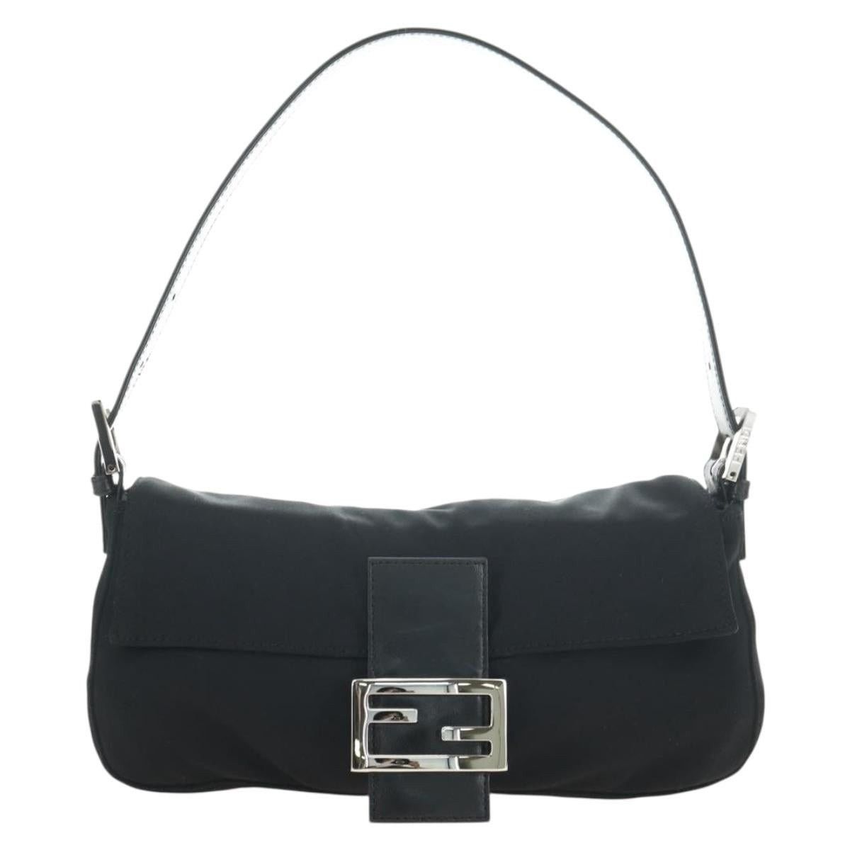 Fendi Fendi Cotton Mamma Baguette Shoulder Bag Black Size ONE SIZE - 1 Thumbnail