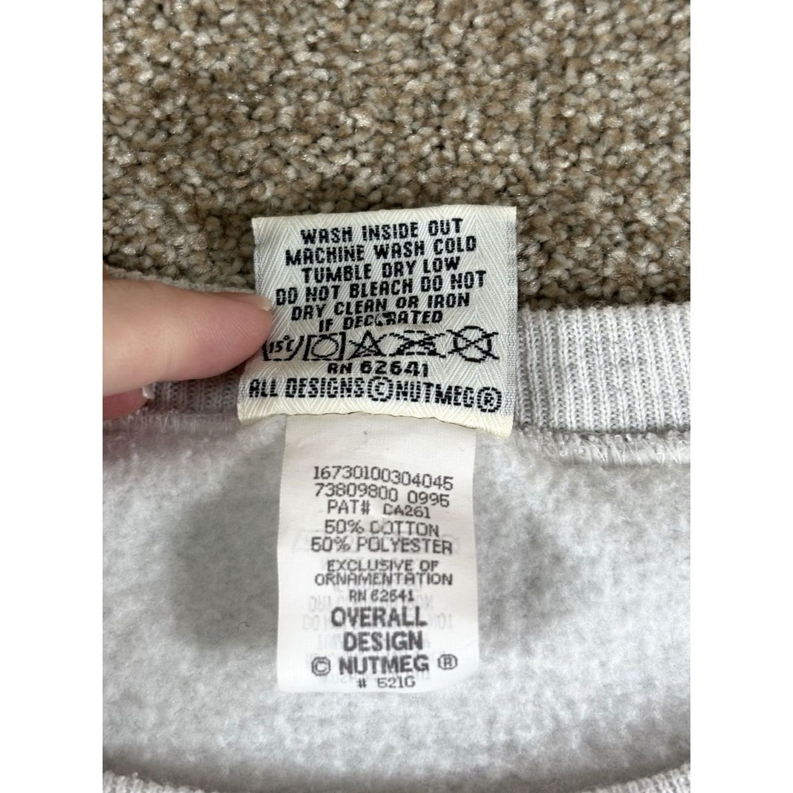 Nutmeg VINTAGE Nutmeg Sweatshirt Crew Neck Unisex Adults L Gray 1996 Rose Bowl 90s College Sports Graphic Print Heavyweight Pullover USA Size US L / EU 52-54 / 3 - 3 Thumbnail