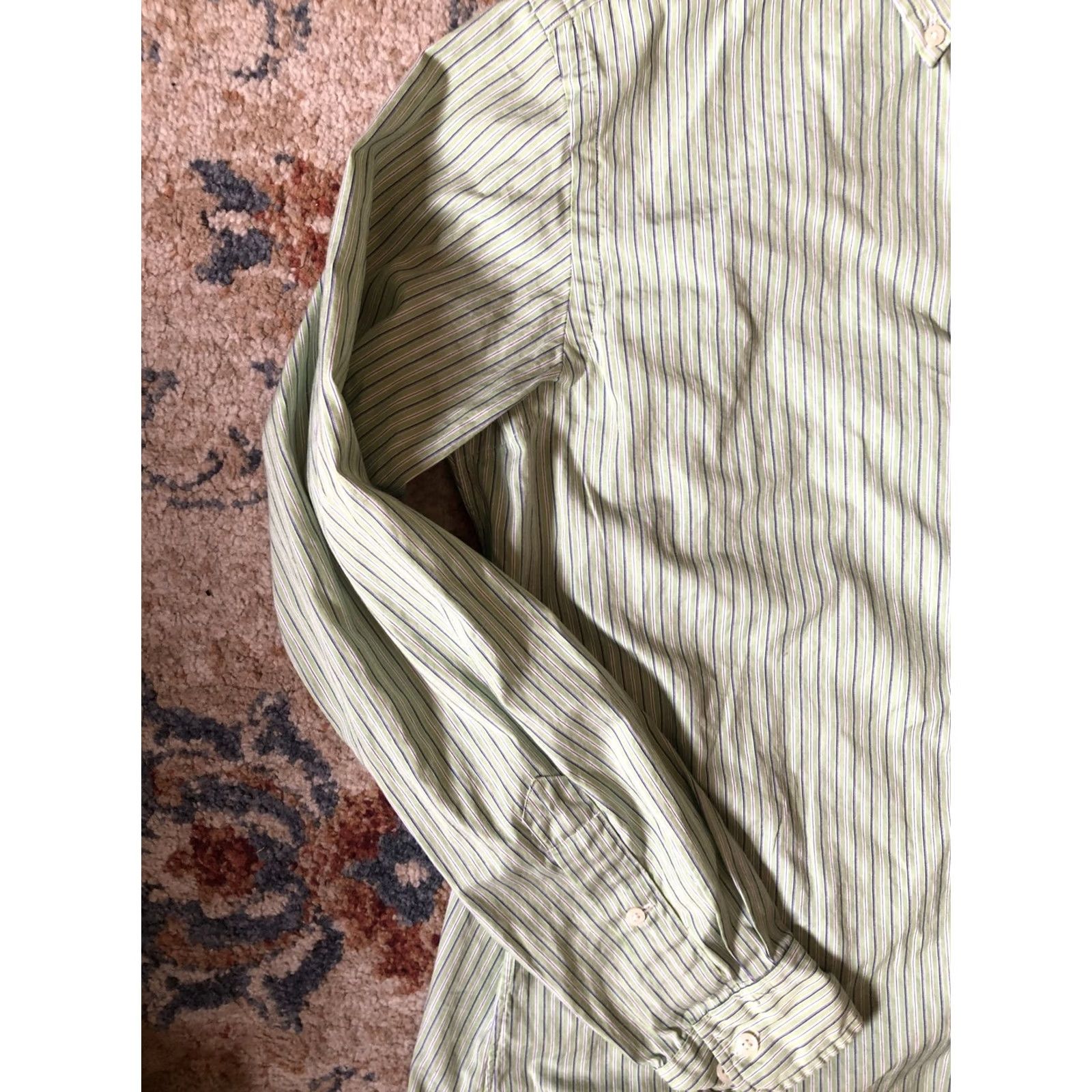 Ralph Lauren Ralph Lauren Men's Classic Fit Oxford Button-down Shirt 15 Green Striped Collar Button-Down Long Sleeve Size US M / EU 48-50 / 2 - 3 Thumbnail