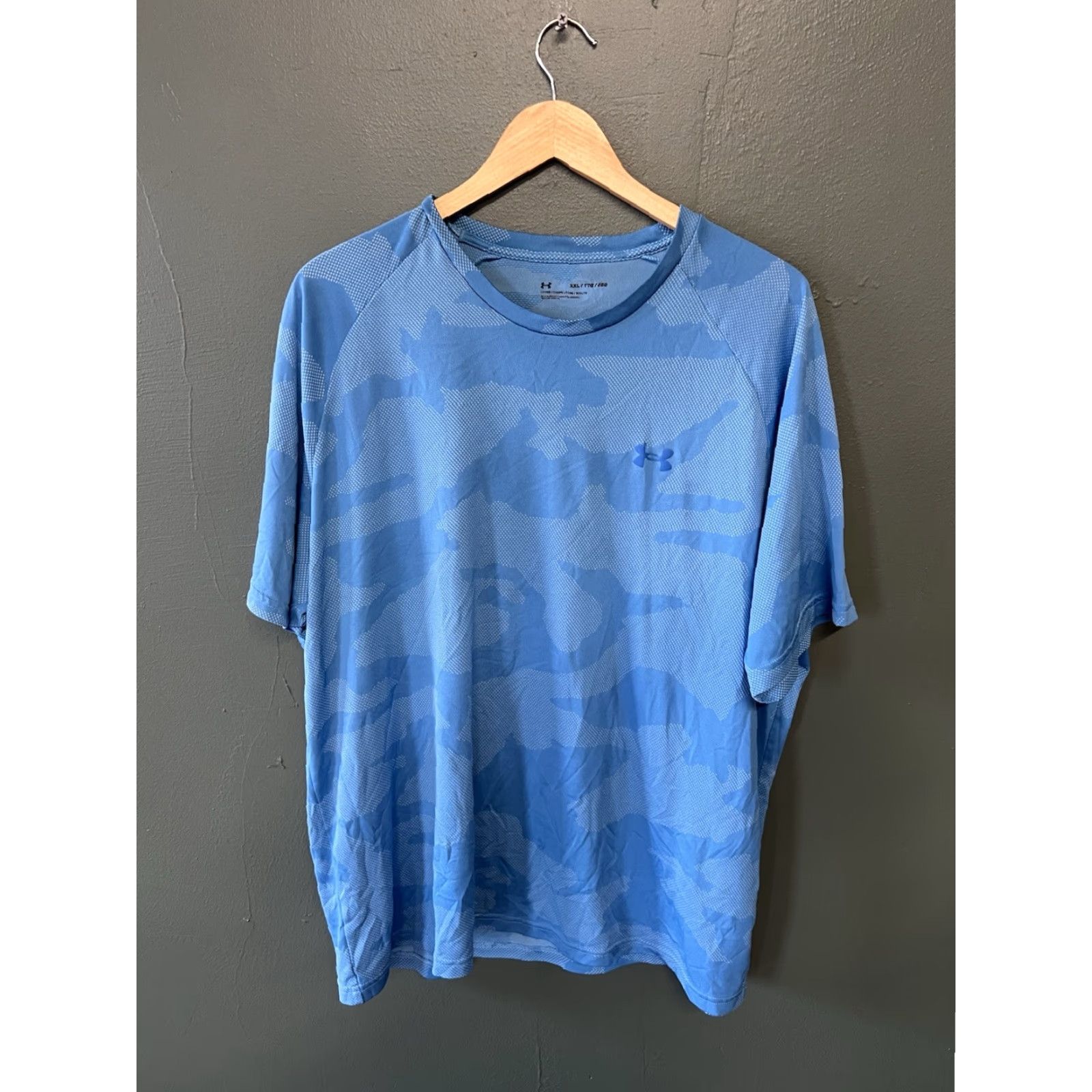 Under Armour Under Armour Mens Blue Short Sleeve Camo T-Shirt 2XL Athletic Pullover Shirt Regular Width Shirt Mens Camouflage Activewear Size US XXL / EU 58 / 5 - 2 Thumbnail