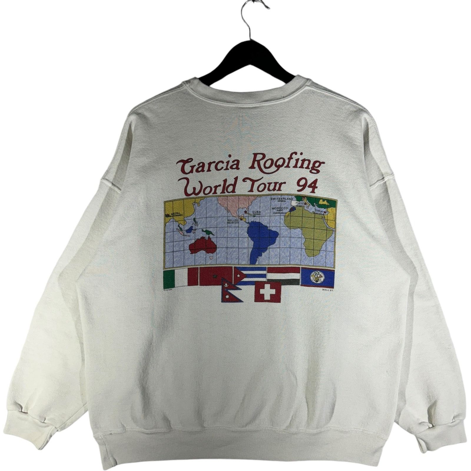 Vintage Vintage Garcia Roofing "World Tour" Crewneck 90s Size US XL / EU 56 / 4 - 5 Thumbnail