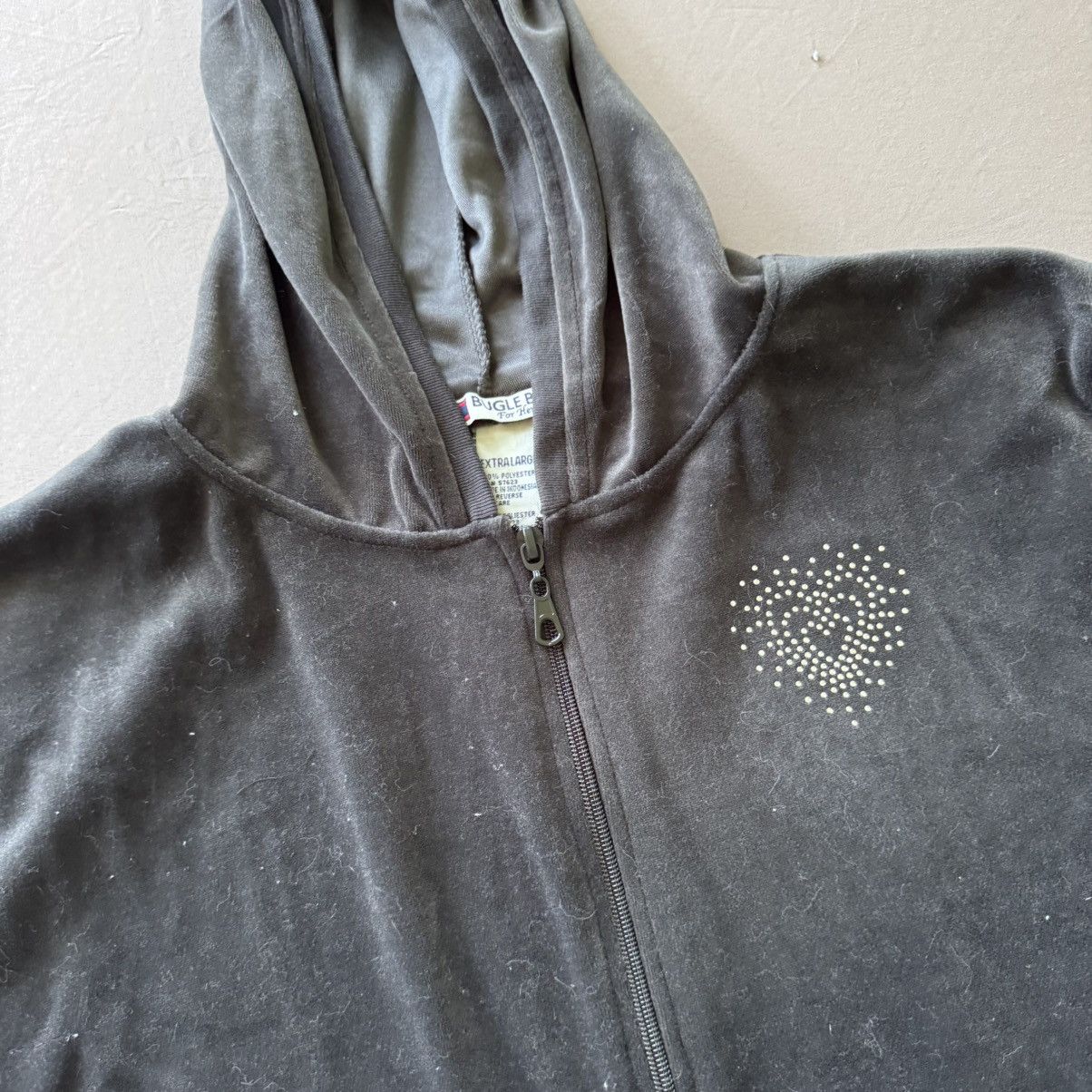 Bugle Boy Vintage Bugle Boy Velour Zip Up Hoodie Size XL / US 12-14 / IT 48-50 - 3 Thumbnail