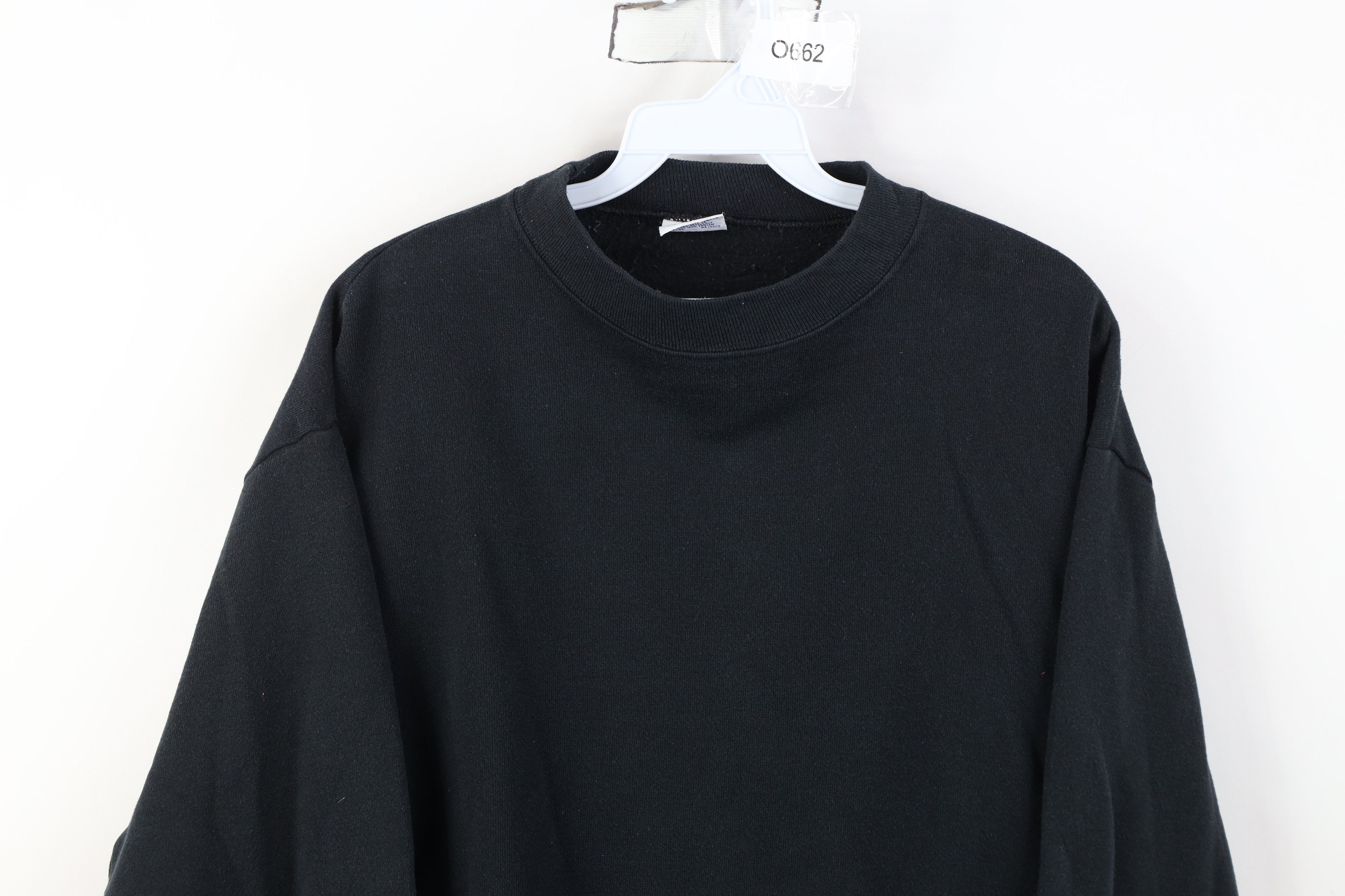 Vintage Vintage 90s Streetwear Blank Crewneck Sweatshirt Black USA Size L / US 10 / IT 46 - 2 Thumbnail