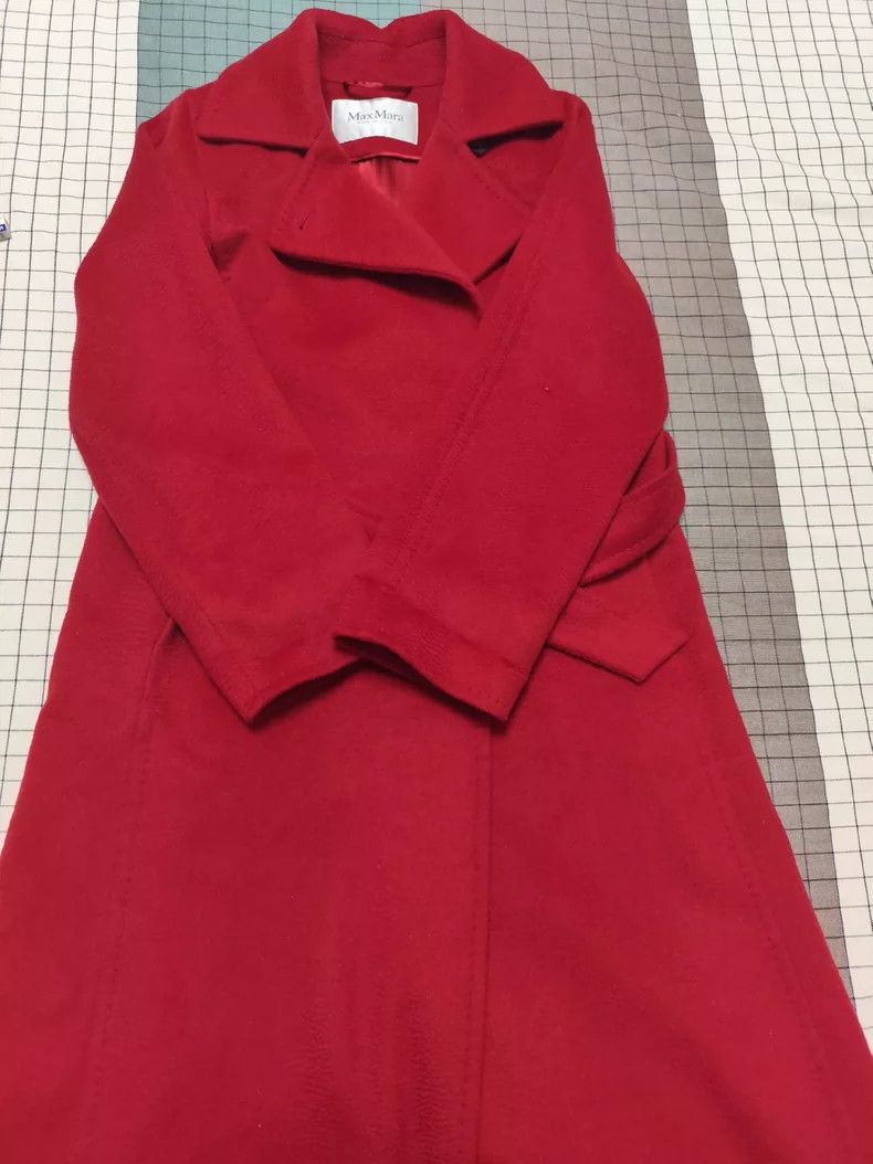 Max Mara Rialto coat classic red water ripple