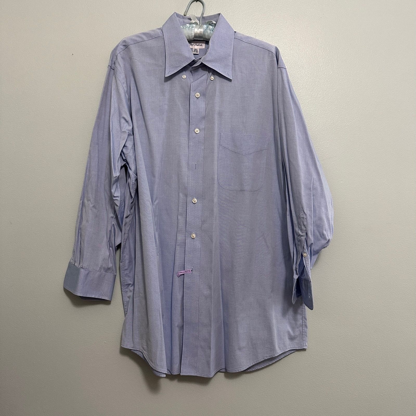 Paul Fredrick Paul Fredrick blue long sleeve button down size 17 Size US XL / EU 56 / 4 - 2 Thumbnail