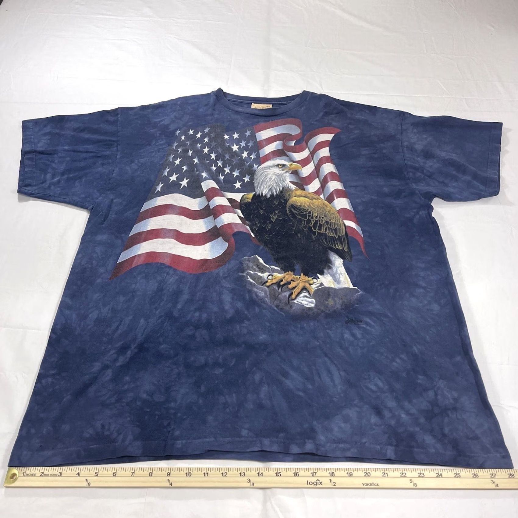 The Mountain VINTAGE The Mountain 3XL T-Shirt Tie Dye Eagle Flag AOP 2001 Robert Copple Y2K Mens Shirt Blue 3XL Eagle Flag Vintage Autograph? Size US XXL / EU 58 / 5 - 7 Thumbnail
