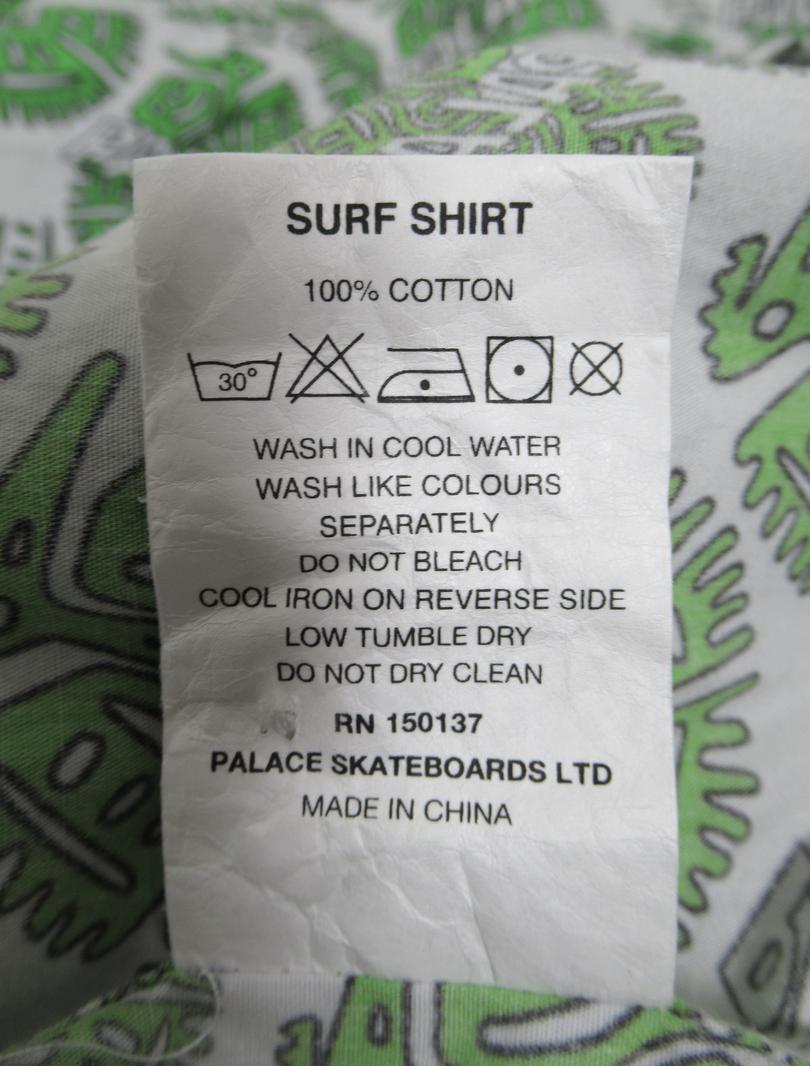 Palace Palace Men's Surf Shirt White Green Size M Size US M / EU 48-50 / 2 - 12 Thumbnail