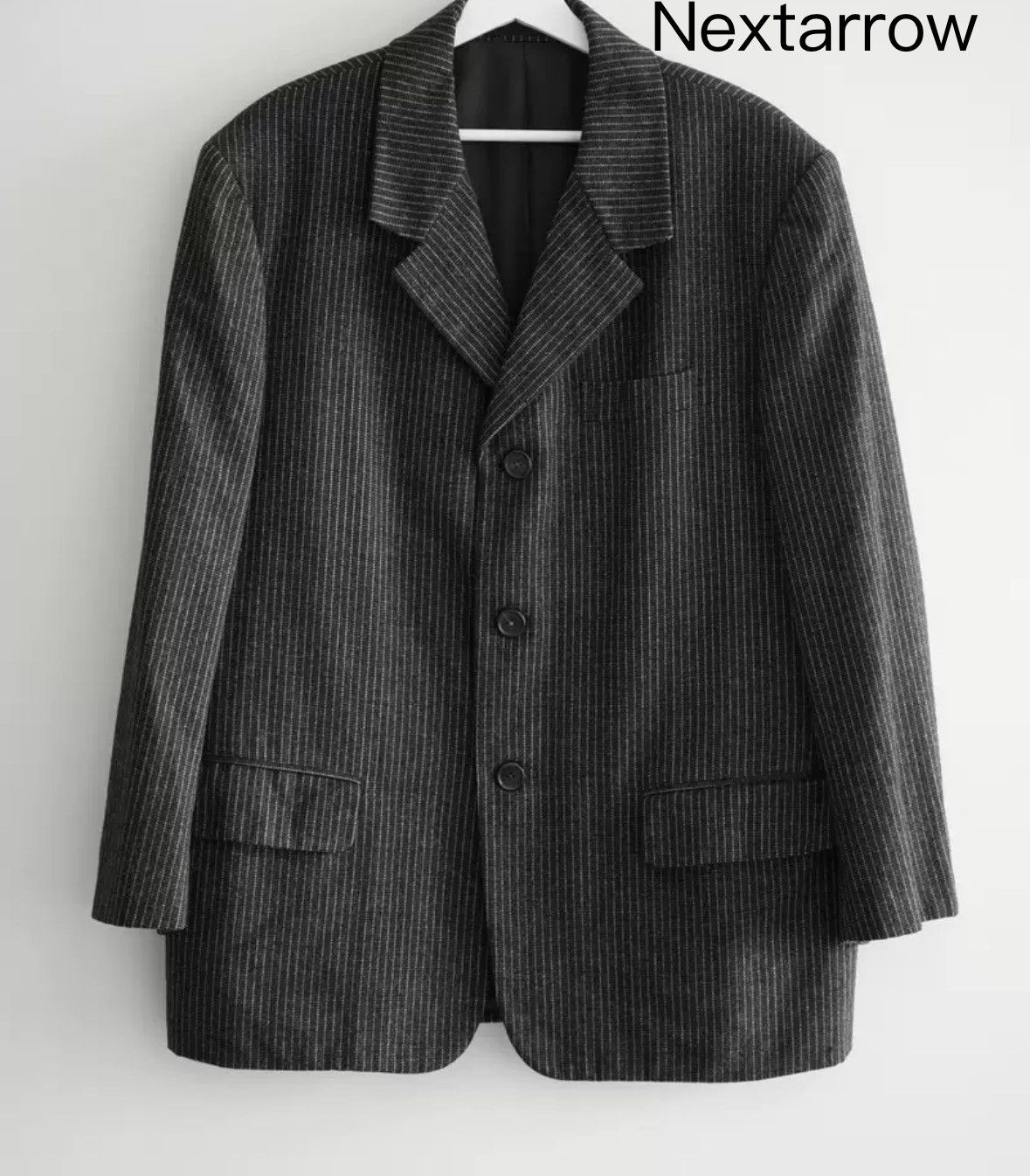 Yohji Yamamoto Yohji Yamamoto 80s Black Grey Striped Suit 2412-Nextarrow Size US M / EU 48-50 / 2 - 1 Thumbnail