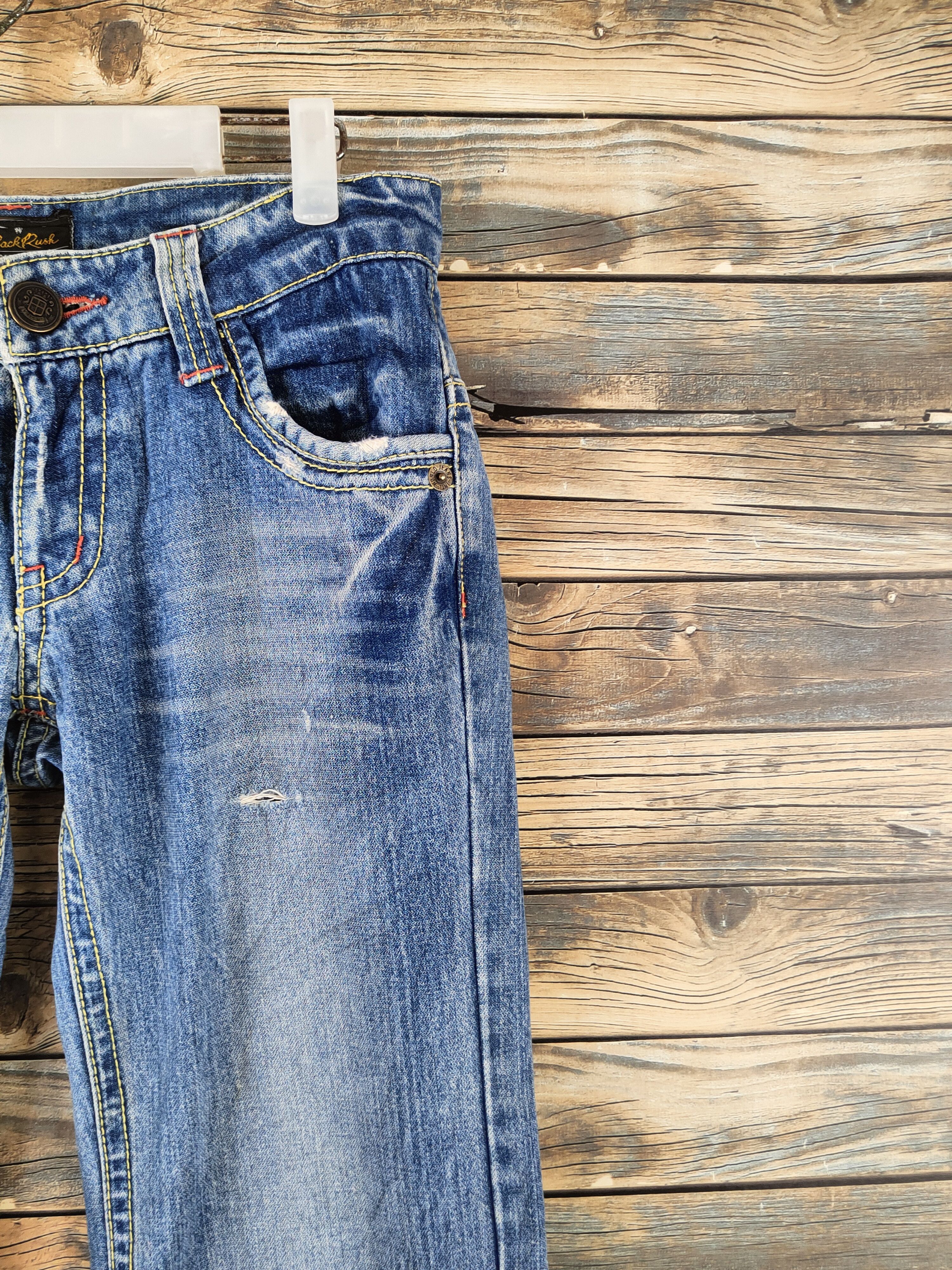 Japanese Brand Back Rush Blue Distressed Ripped Jeans #S2924 Size 28" / US 6 / IT 42 - 5 Thumbnail