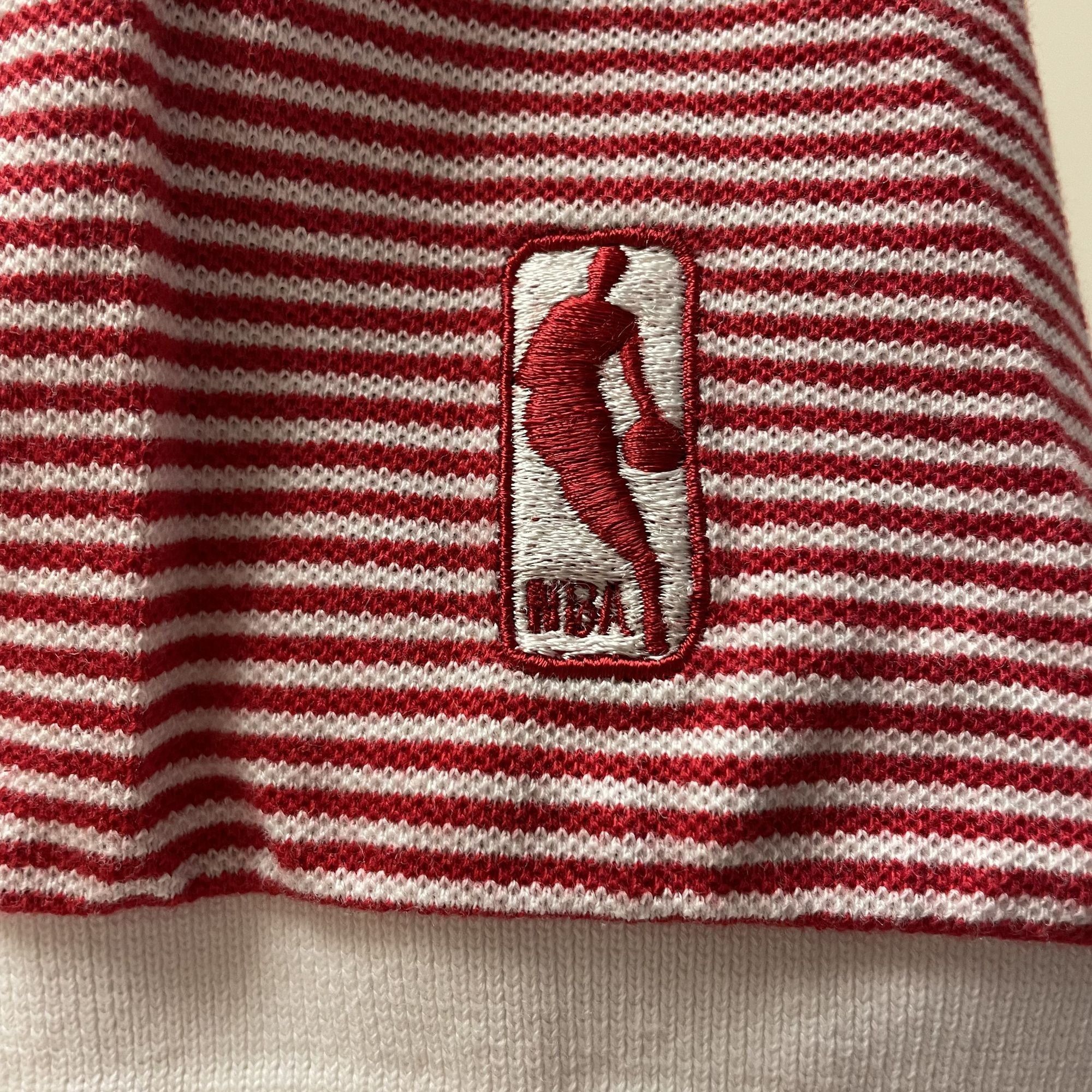 NBA Vtg NBA Stripe Polo CHICAGO BULLS Basketball LOGO Shirt Size US L / EU 52-54 / 3 - 5 Thumbnail
