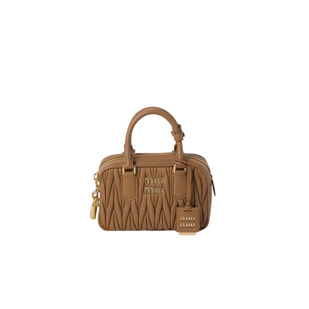 Miu Miu MIU MIU Arcadie Small $3100 Caramel Leather Top Handle Bag N Size ONE SIZE - 1 Thumbnail