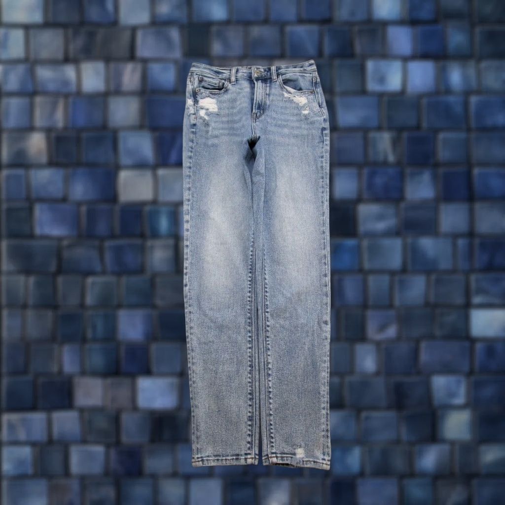 American Eagle Outfitters American Eagle Outfitters Jeans 5-Pocket Denim High Rise Stretch Distressed Mom Size 0 Blue Womens Long Short Hand? Size 25" / US 0 / IT 36 - 1 Thumbnail