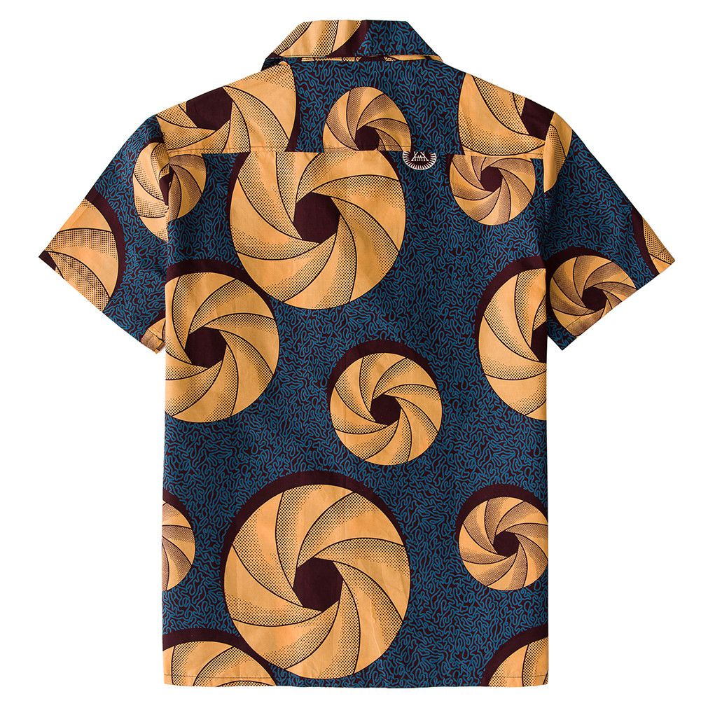 Other African Wax Print Men Shirt Short Sleeves Summer Size US M / EU 48-50 / 2 - 2 Thumbnail