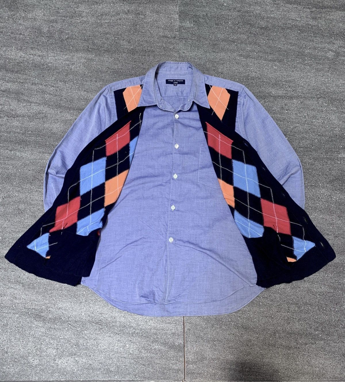 Comme des Garcons Homme AD2010 Argyle Layered Knit Vest Shirt - Small Size US S / EU 44-46 / 1 - 5 Thumbnail