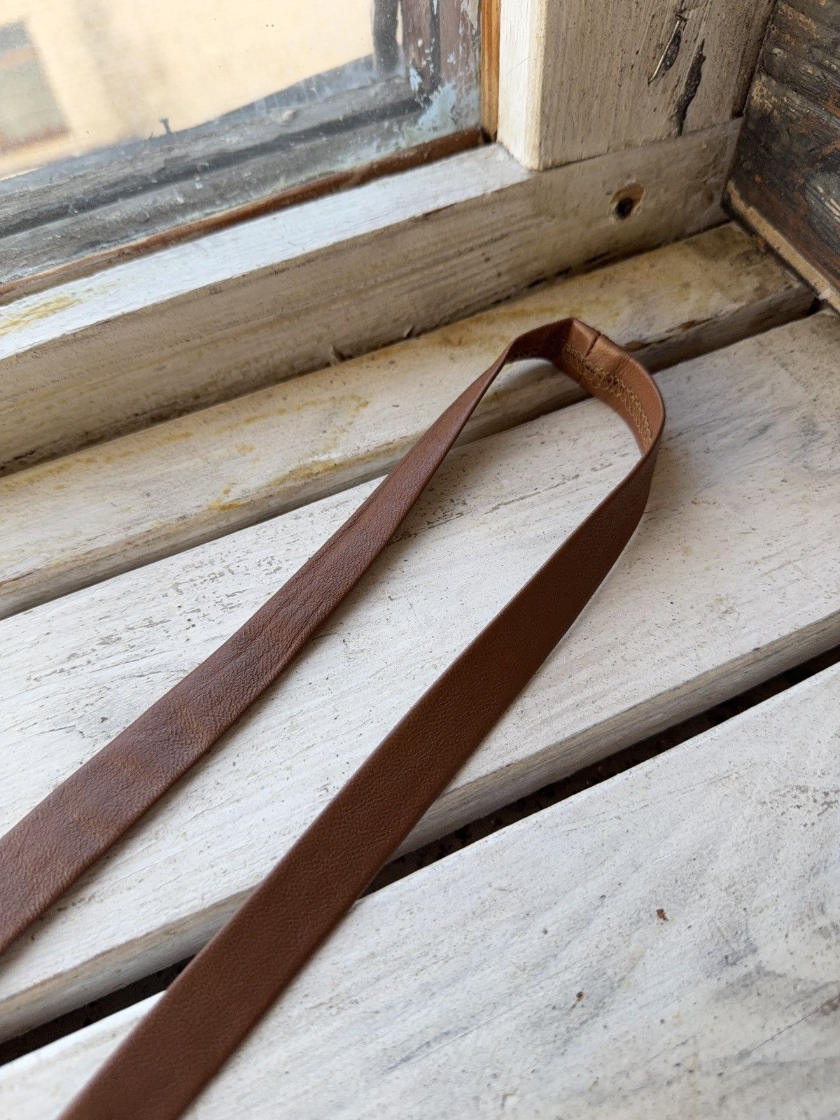 Japanese Brand Retro Vintage Brown Leather Tie 90s Western Biker Style Size ONE SIZE - 5 Thumbnail