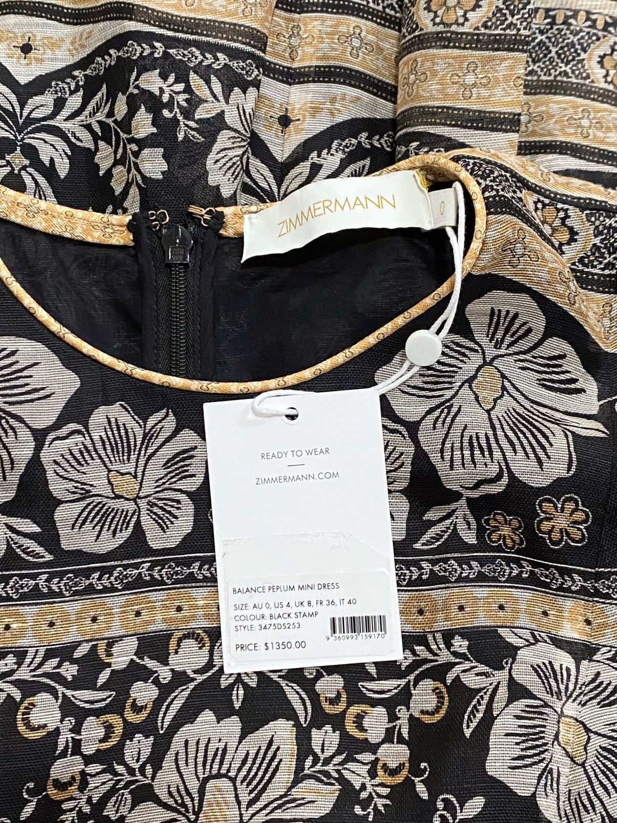 Zimmermann Zimmermann Balance Peplum Mini Dress size 0/us size 4 Size S / US 4 / IT 40 - 17 Thumbnail