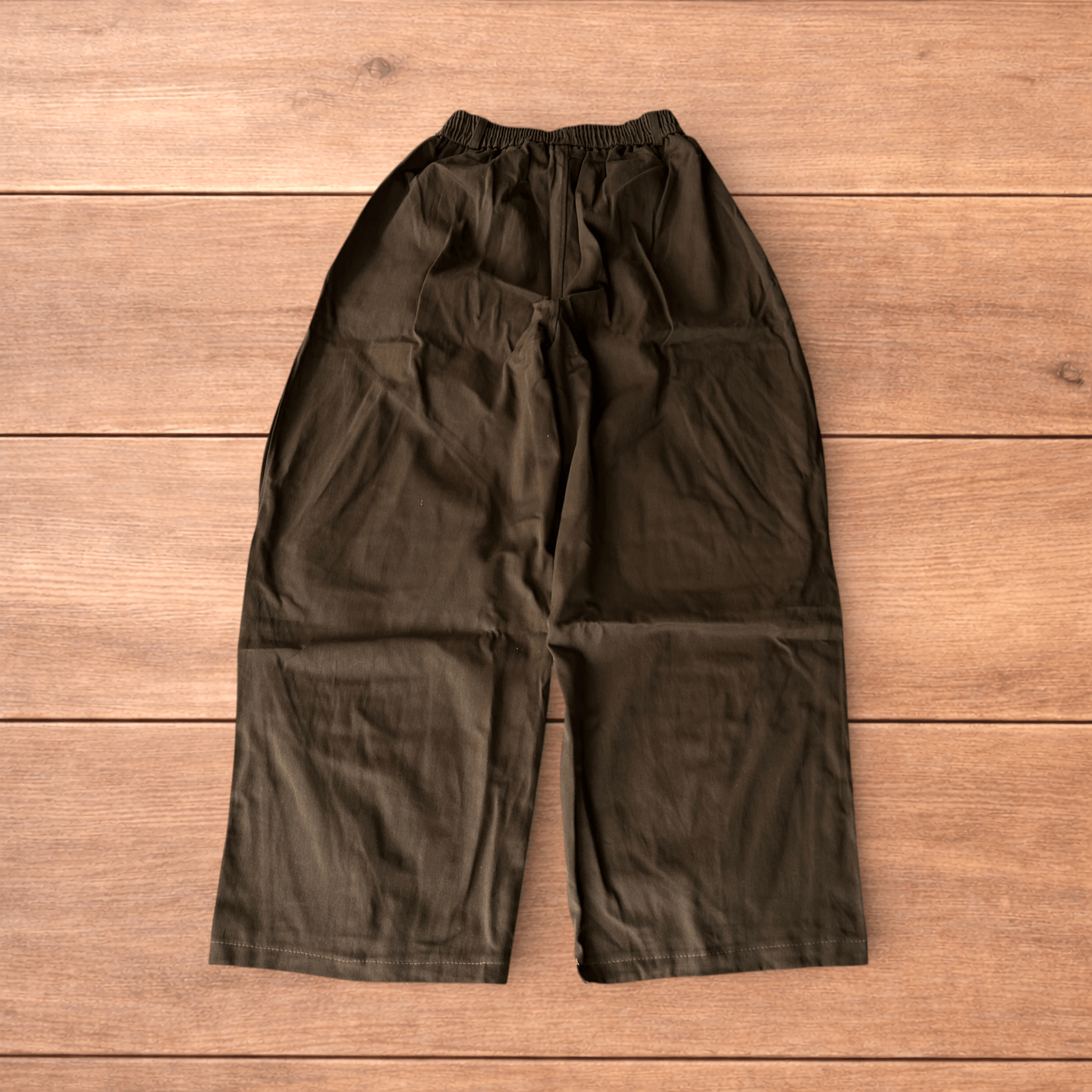 Japanese Brand Super baggy wide leg cargo trousers in brown. Size US 32 / EU 48 - 2 Thumbnail