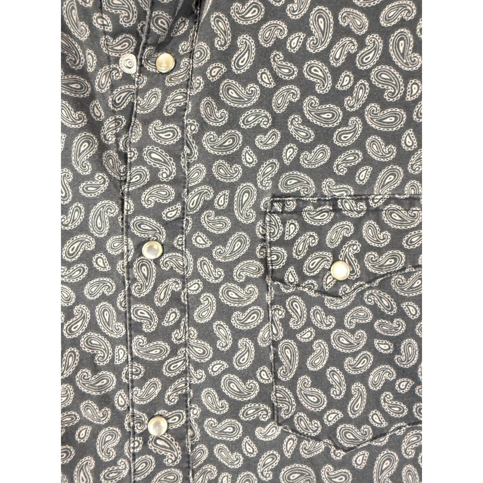 Wrangler VINTAGE Wrangler Wrancher Western Shirt Mens M Gray Paisley Pearl Snap Front Cowboy Pockets Long Sleeve Mens Size US M / EU 48-50 / 2 - 5 Thumbnail