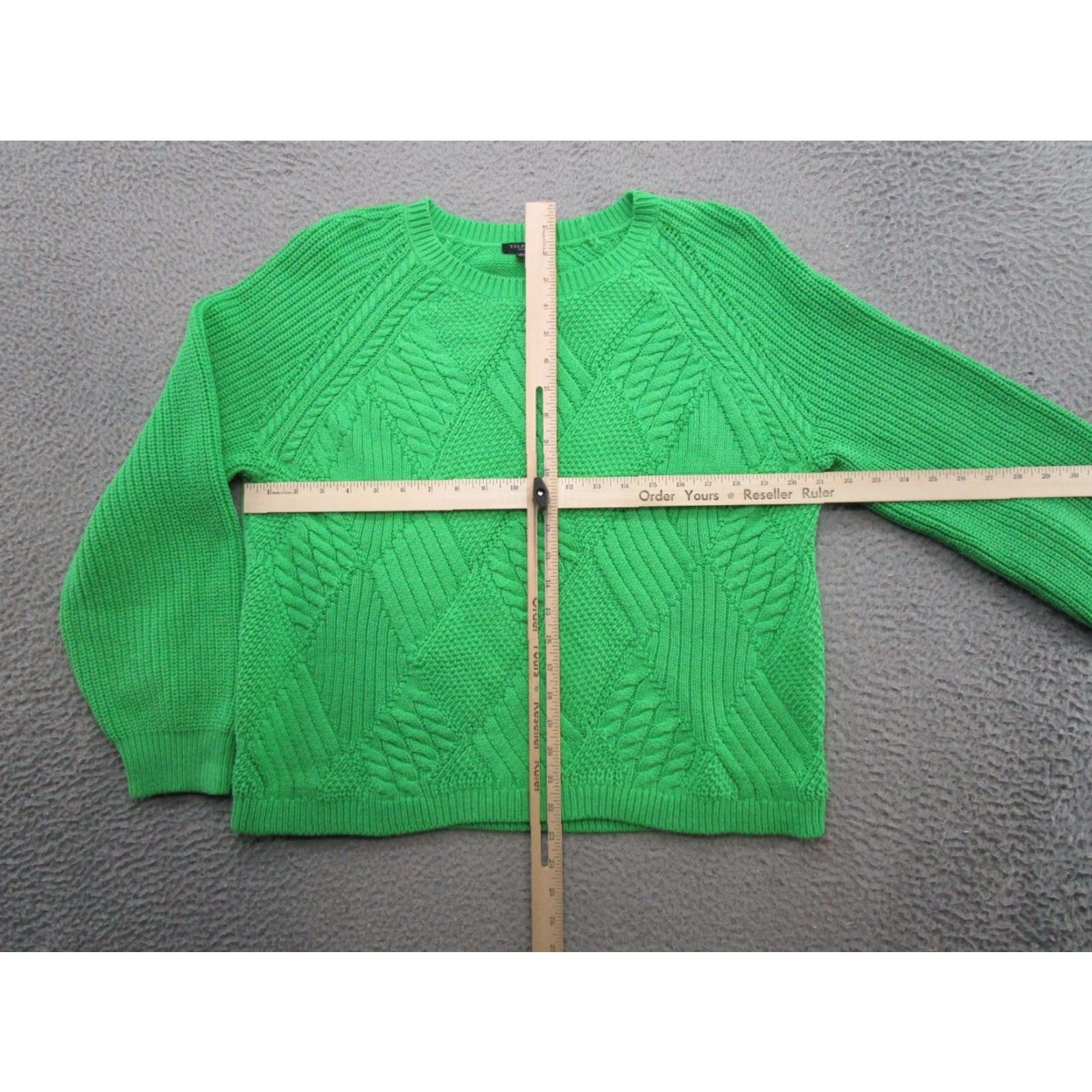 Talbots VINTAGE Talbots Argyle Textured Knit Green Pullover Sweater Women's Petite XL Heavy Size XL / US 12-14 / IT 48-50 - 4 Thumbnail