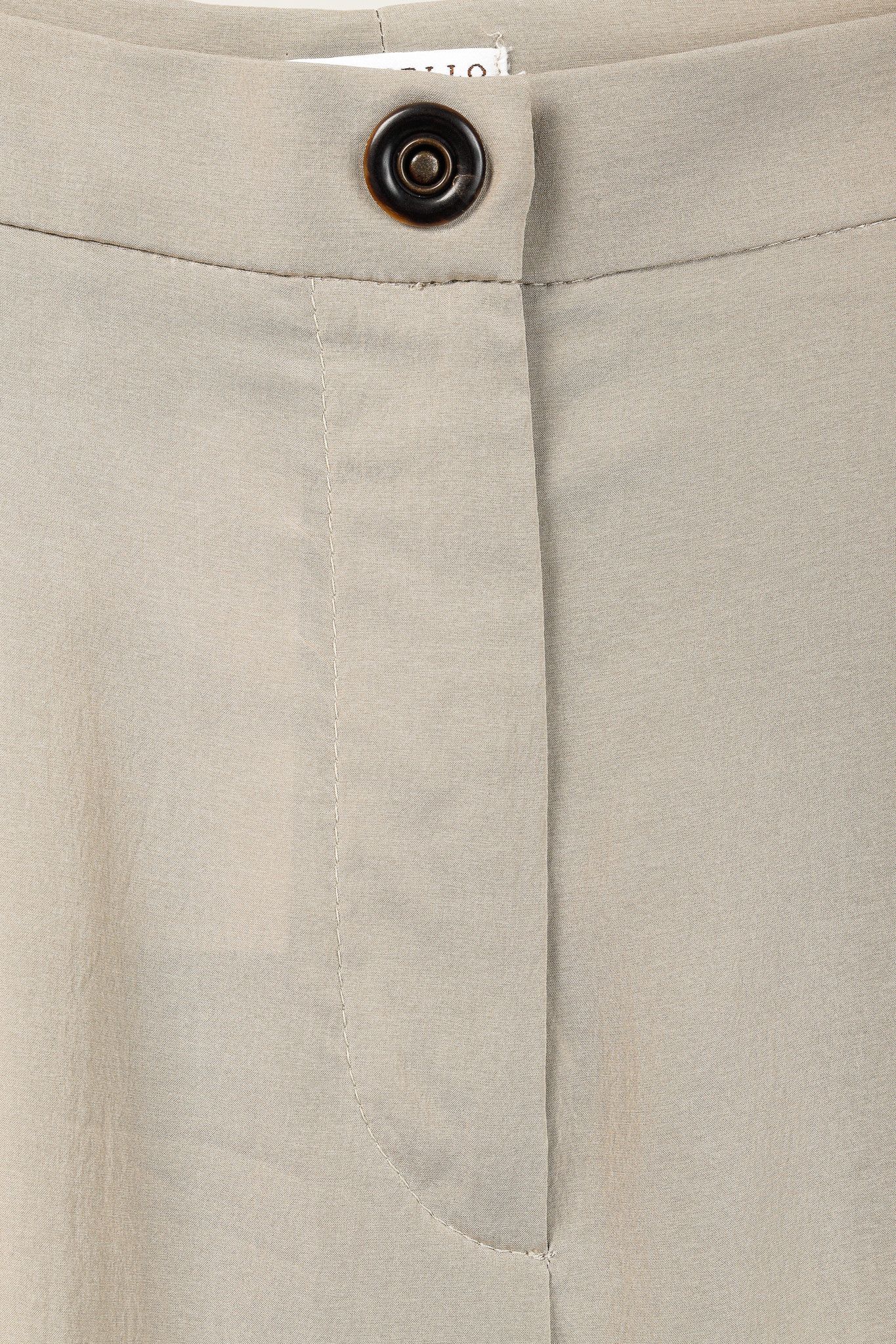 Brunello Cucinelli Brunello Cucinelli Taupe Silk Pleated Trousers Size 28" / US 6 / IT 42 - 7 Thumbnail