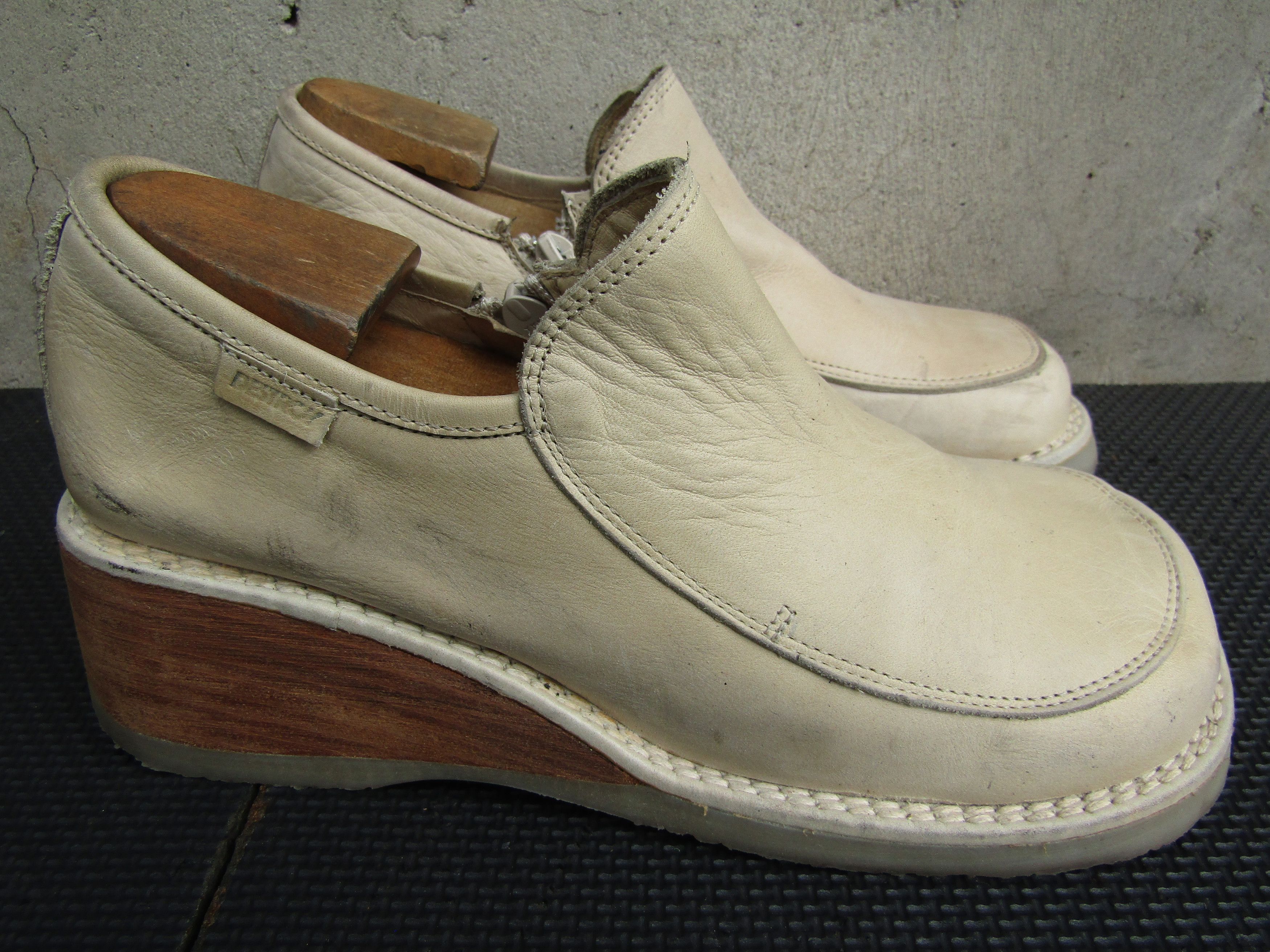 Other Vintage 90s Destroy Leather Taupe Platform Toggles Side Zip Size US 8.5 / IT 38.5 - 4 Thumbnail