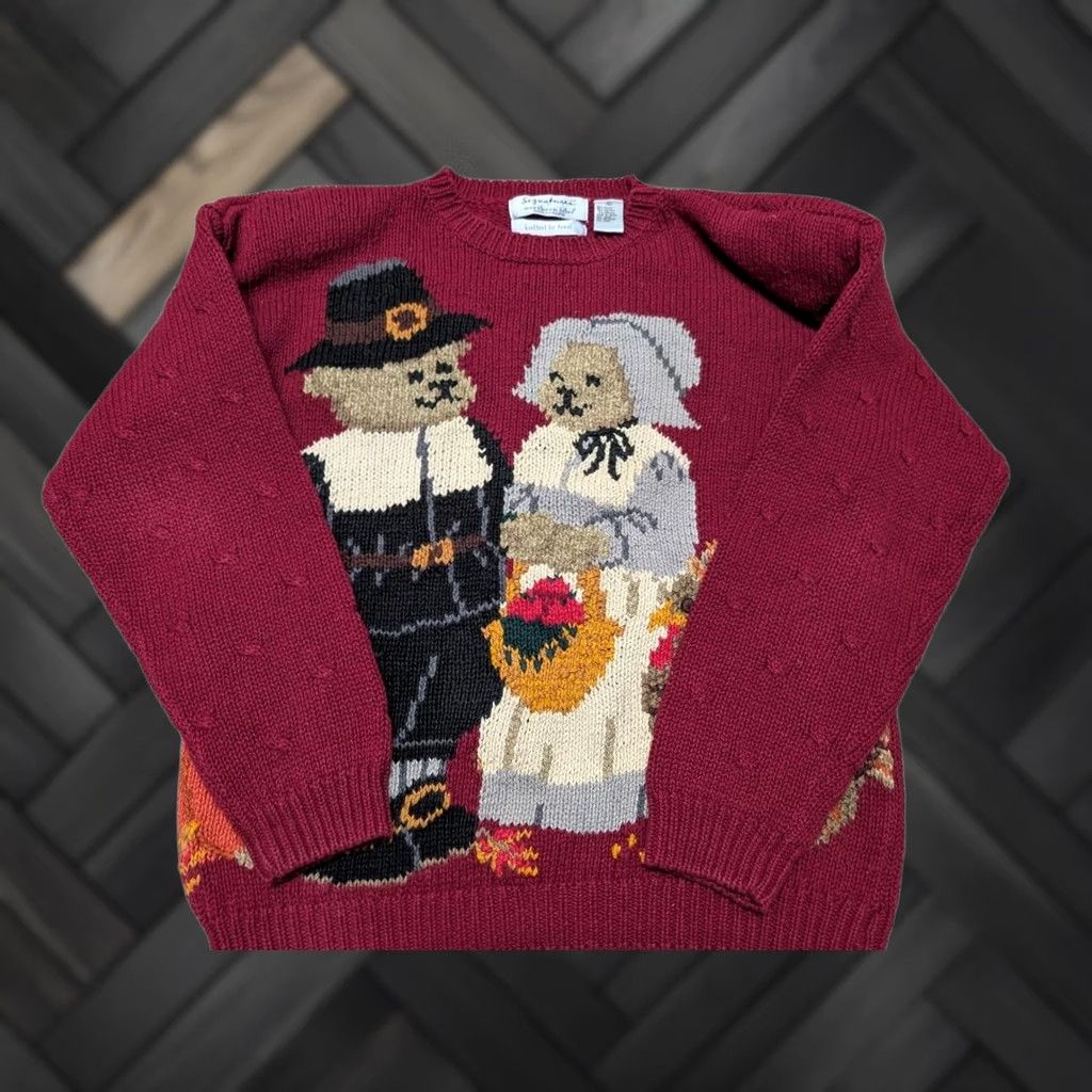 Vintage VINTAGE BEAR american settlers M AUTUMN sweater PILGRIM polo Women Burgundy Cotton Size M / US 6-8 / IT 42-44 - 1 Thumbnail