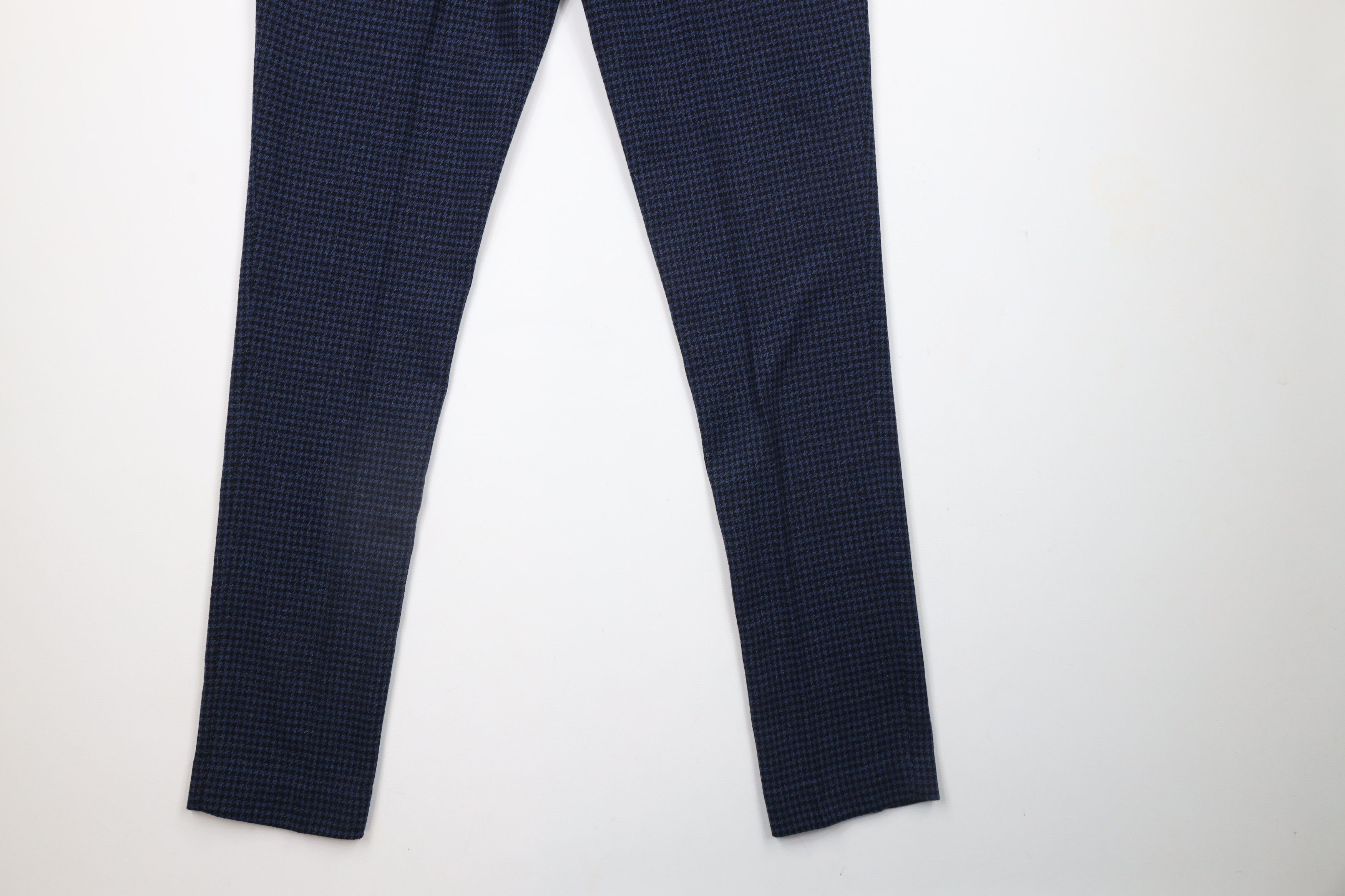 Asos × Vintage ASOS Wool Blend Houndstooth Skinny Leg Chino Pants Blue Size US 32 / EU 48 - 10 Thumbnail