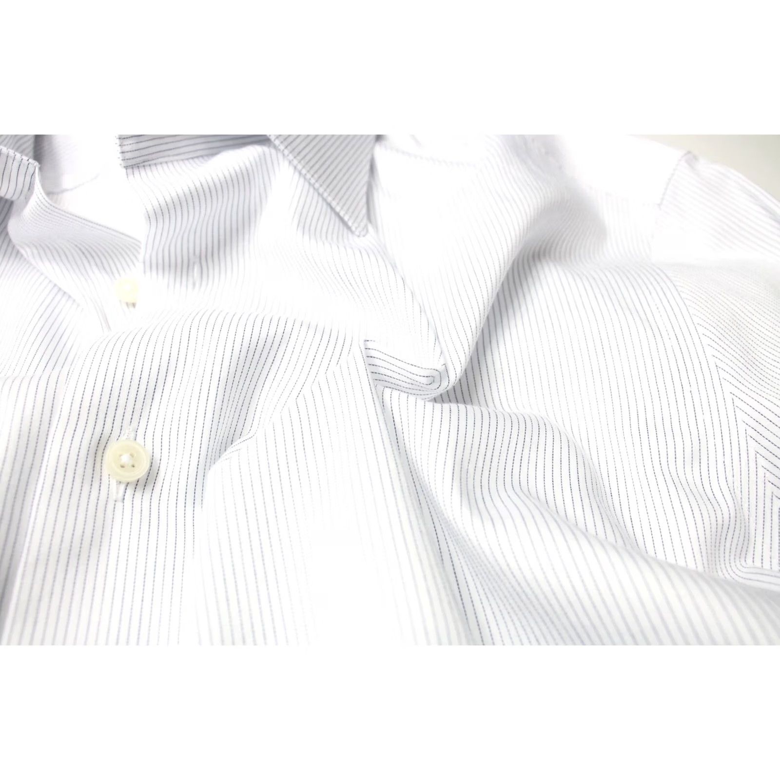 Suitsupply Suitsupply Shirt Mens 42/16 1/2 White Traveller Slim Fit Formal Men Pinstriped Spread Size 42R - 6 Thumbnail