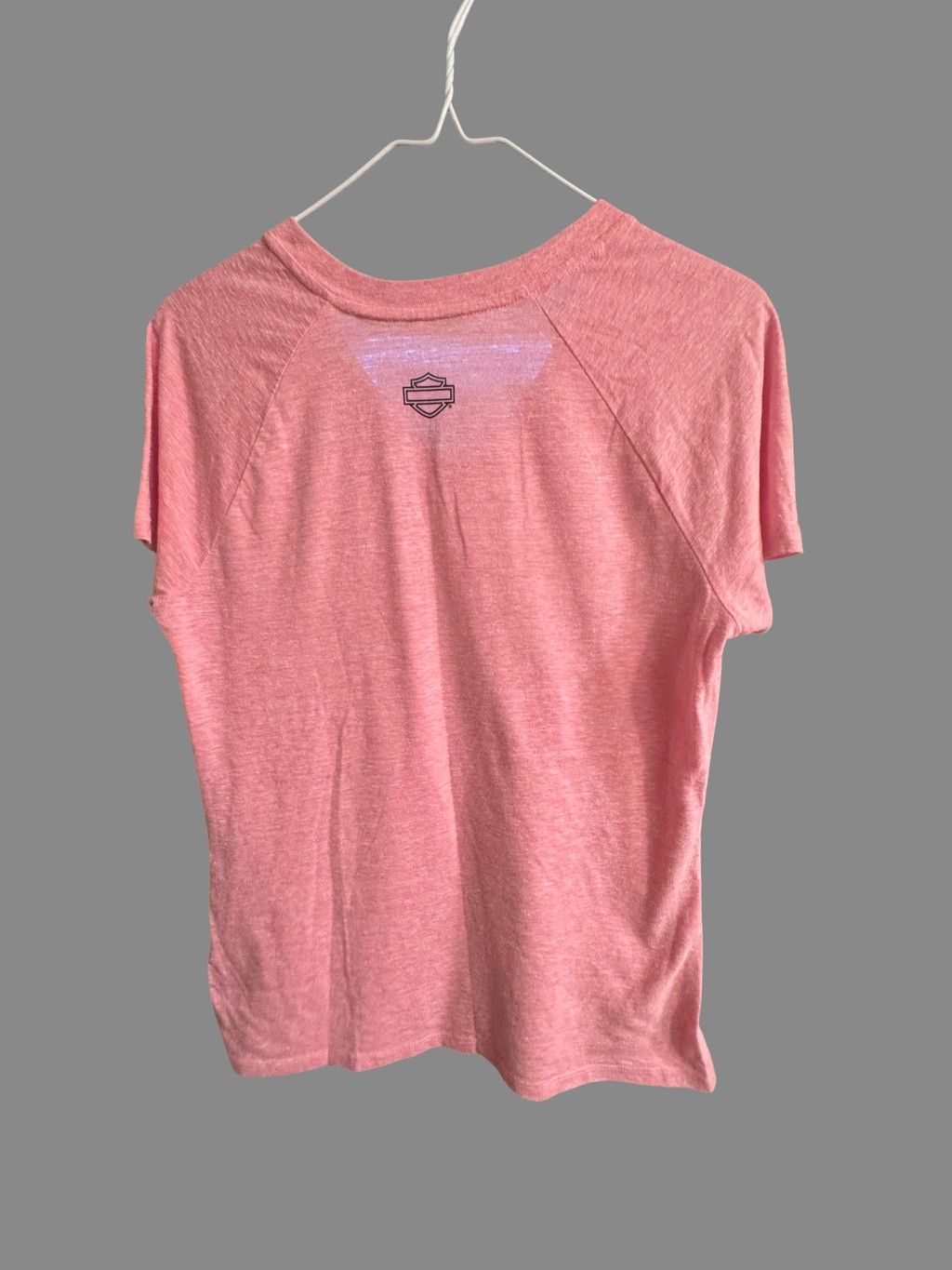 Harley Davidson Harley-Davidson Women's Pink V-Neck Raglan Tee Medium Shirt Size S / US 4 / IT 40 - 2 Thumbnail