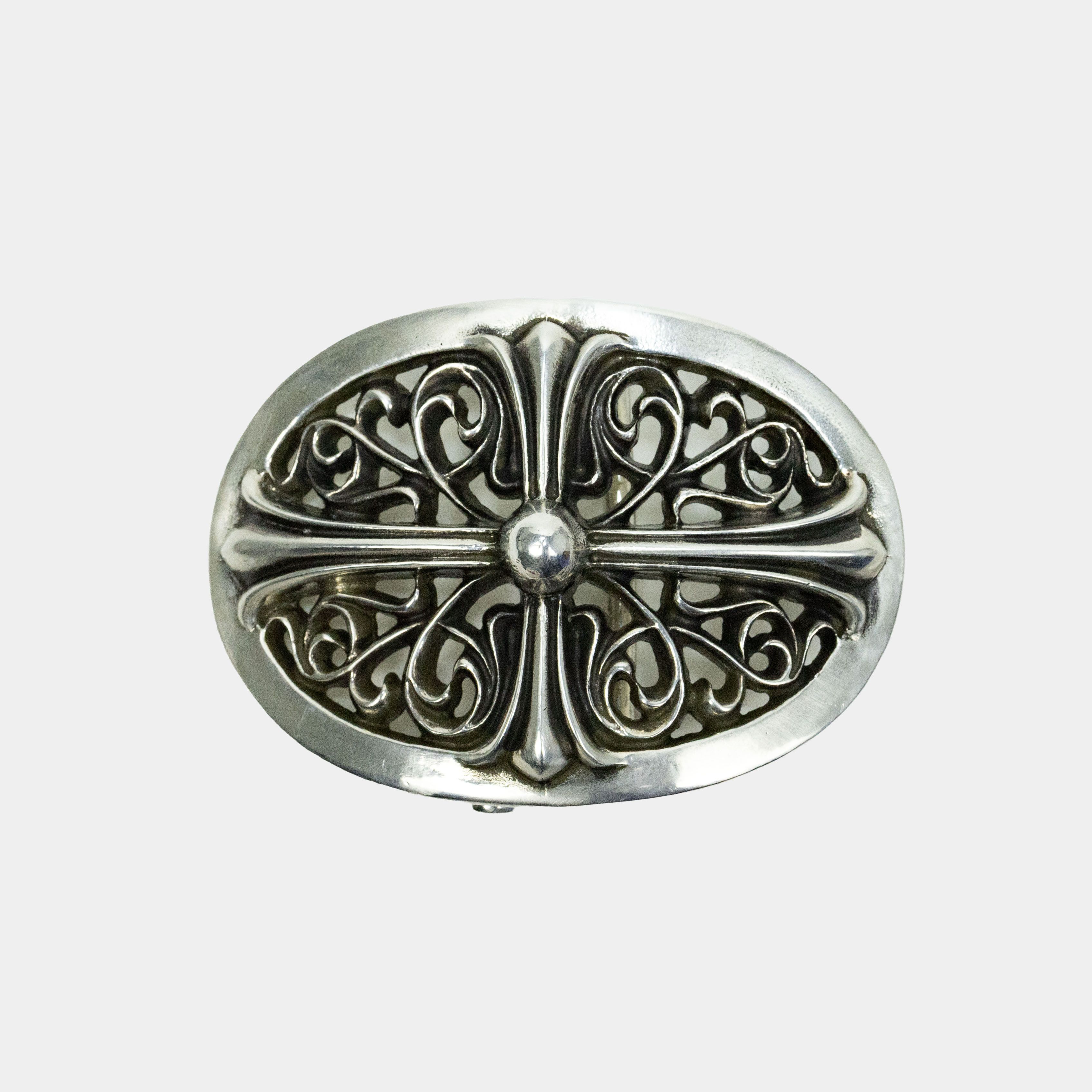 Chrome Hearts Classic .925 Silver Oval Keeper Belt Buckle