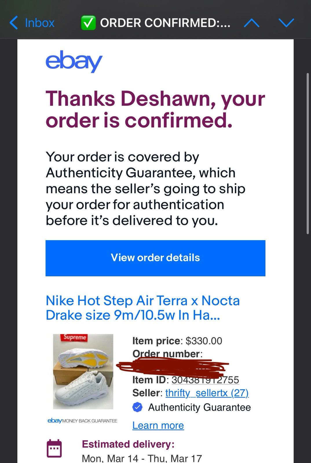 NOCTA Drake x Nike WHITE “Nocta Hot Step” (BRAND NEW) Size US 9 / EU 42 - 10 Thumbnail