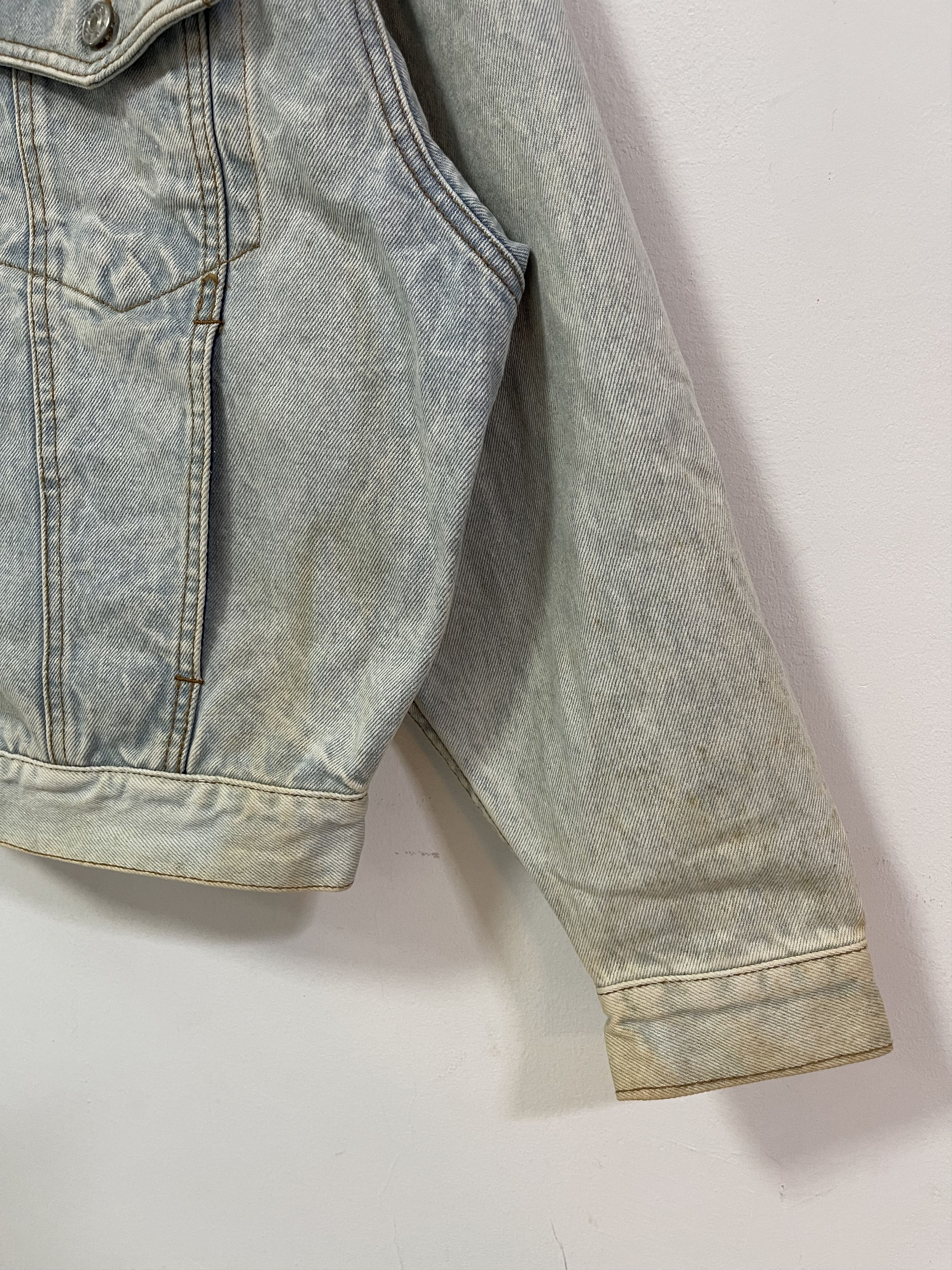 Japanese Brand Distressed Japan Design Super Wash Denim Jacket Size US S / EU 44-46 / 1 - 7 Thumbnail